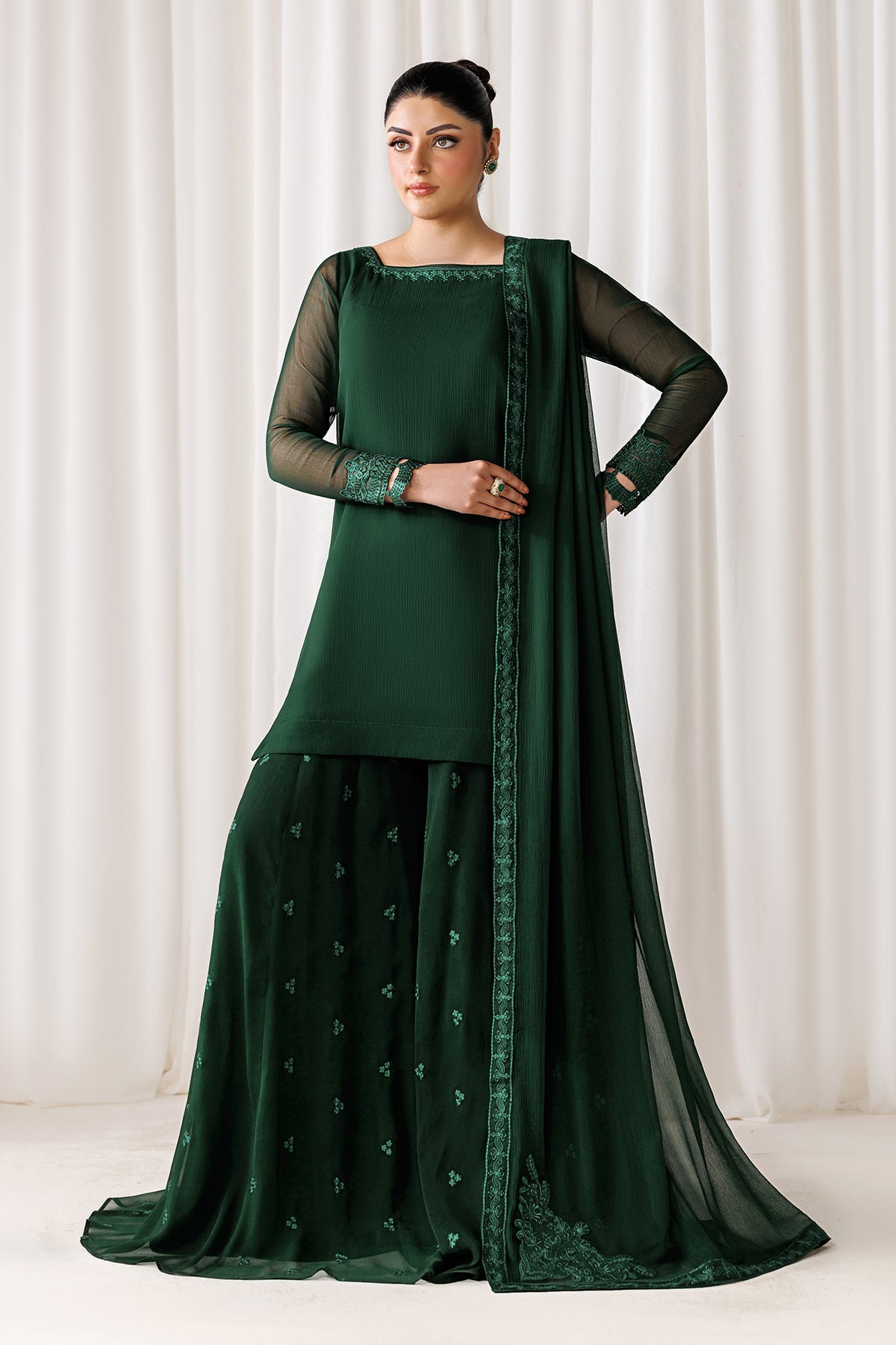 EMBROIDERED CHIFFON EN-1308