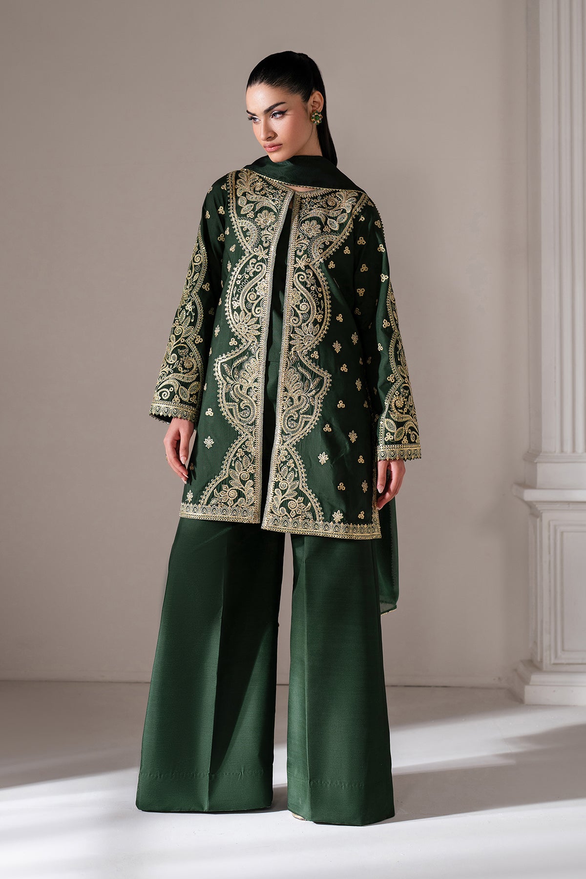 EMBROIDERED RAW SILK UF-4139