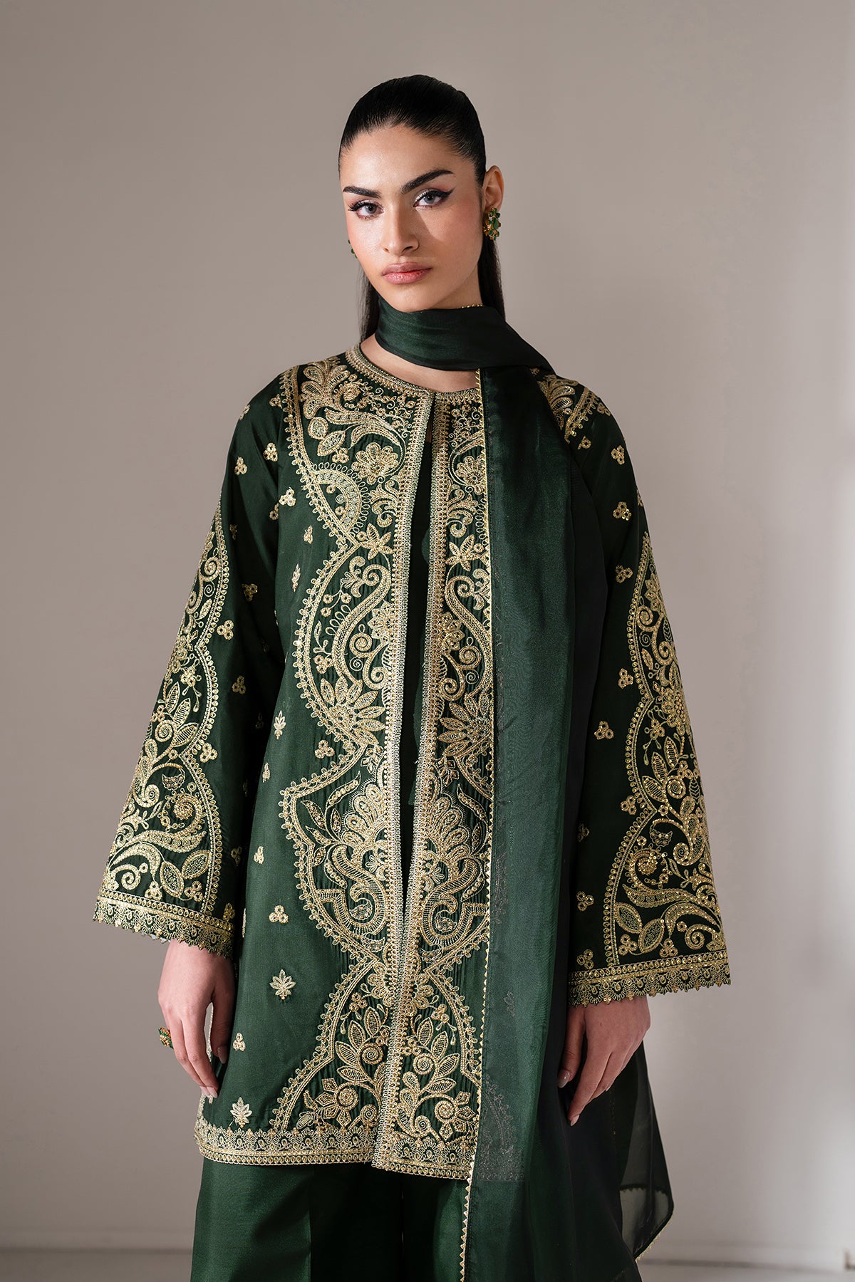 EMBROIDERED RAW SILK UF-4139