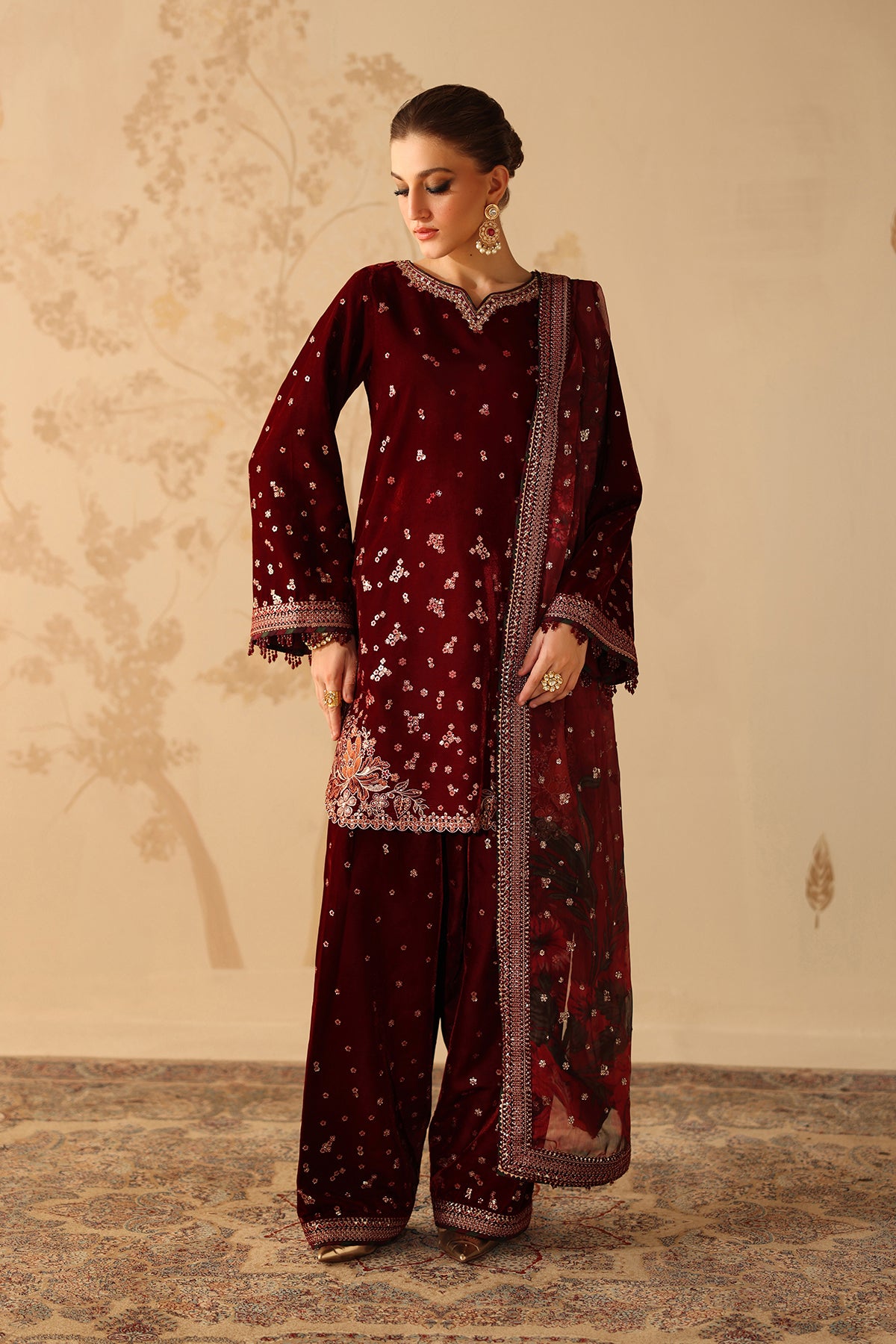 EMBROIDERED VELVET UF-4314