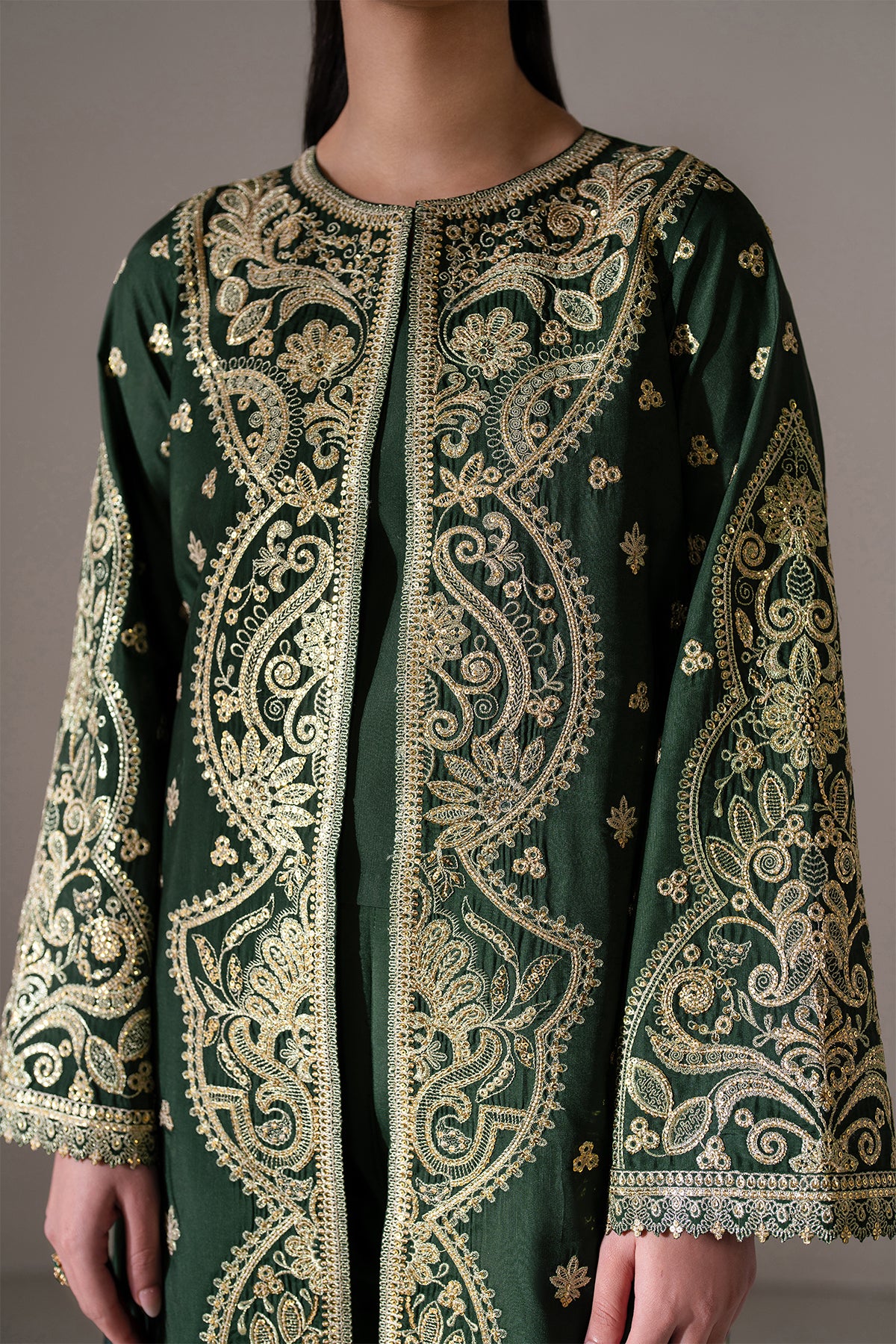 EMBROIDERED RAW SILK UF-4139