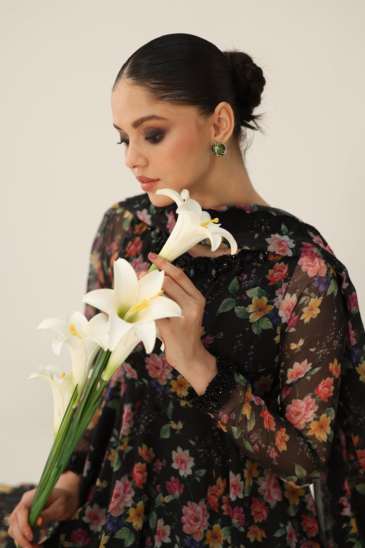 EMBROIDERED CHIFFON PR-1158