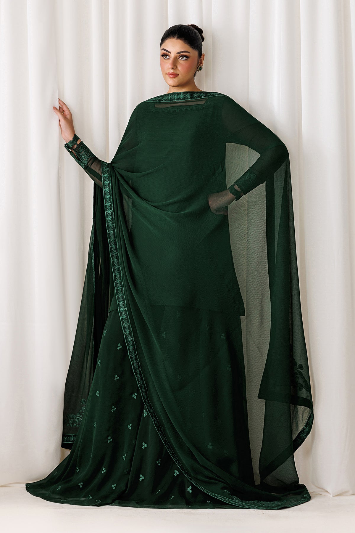 EMBROIDERED CHIFFON EN-1308