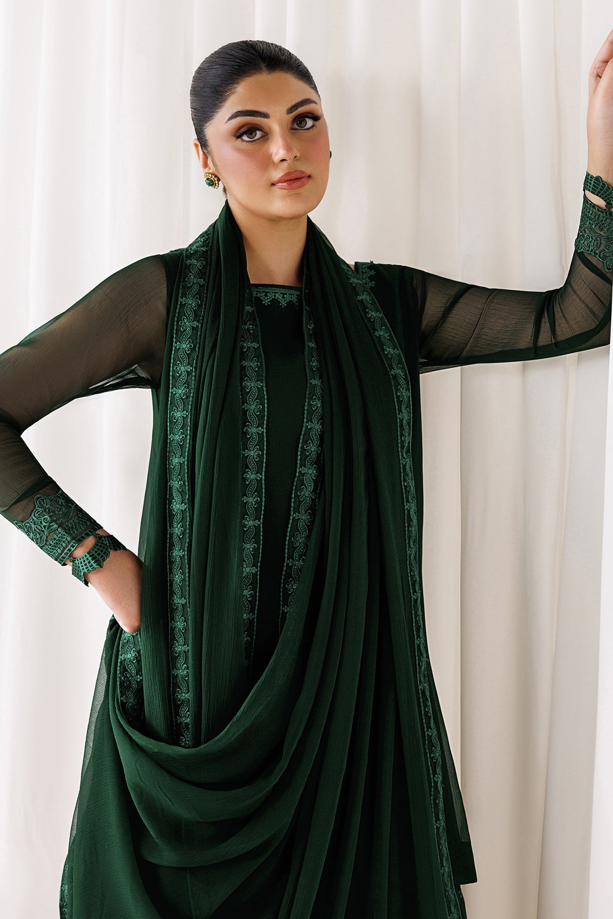 EMBROIDERED CHIFFON EN-1308
