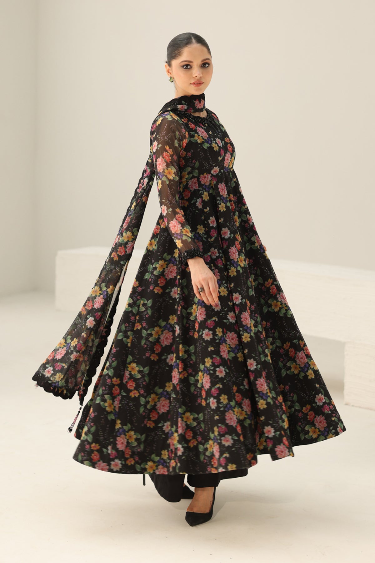 EMBROIDERED CHIFFON PR-1158