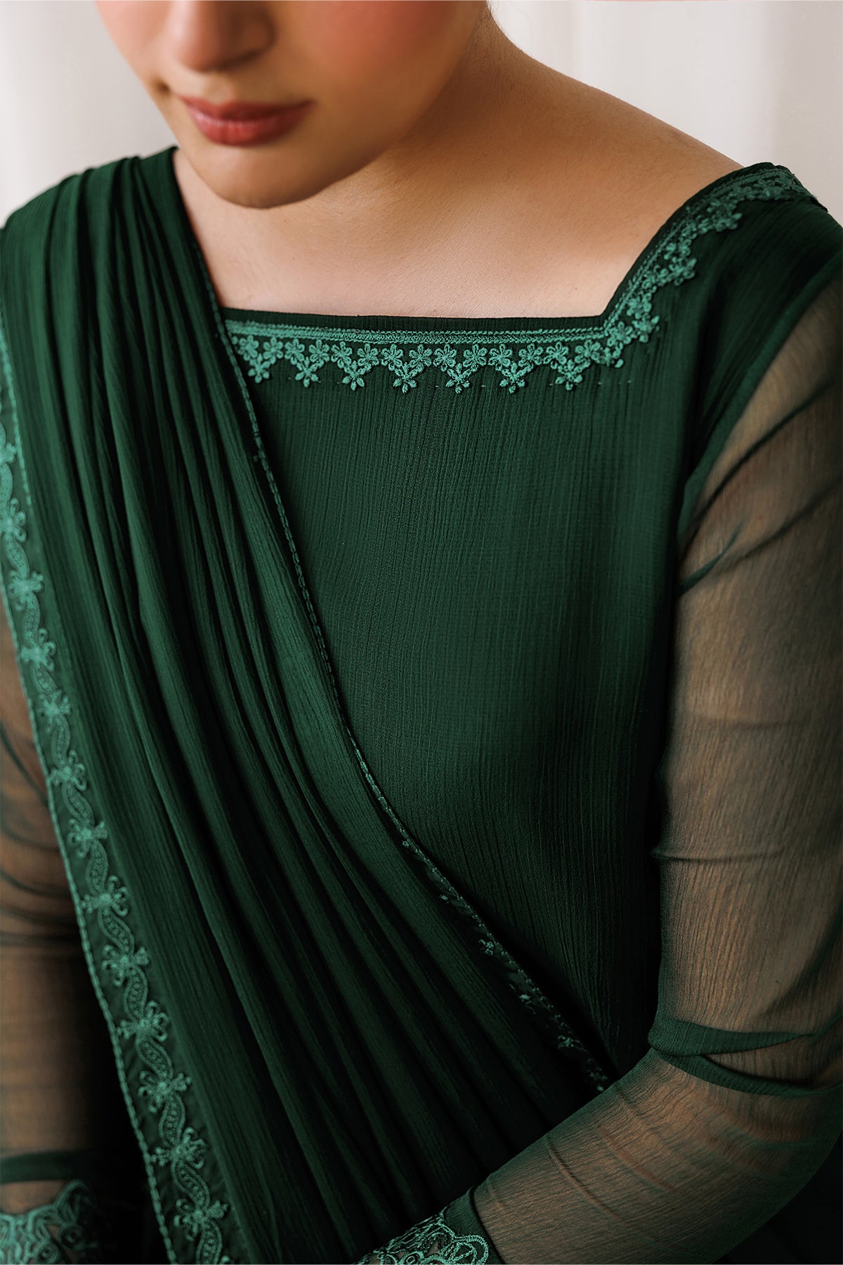 EMBROIDERED CHIFFON EN-1308