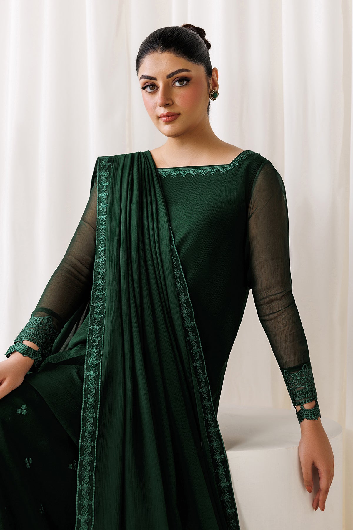 EMBROIDERED CHIFFON EN-1308