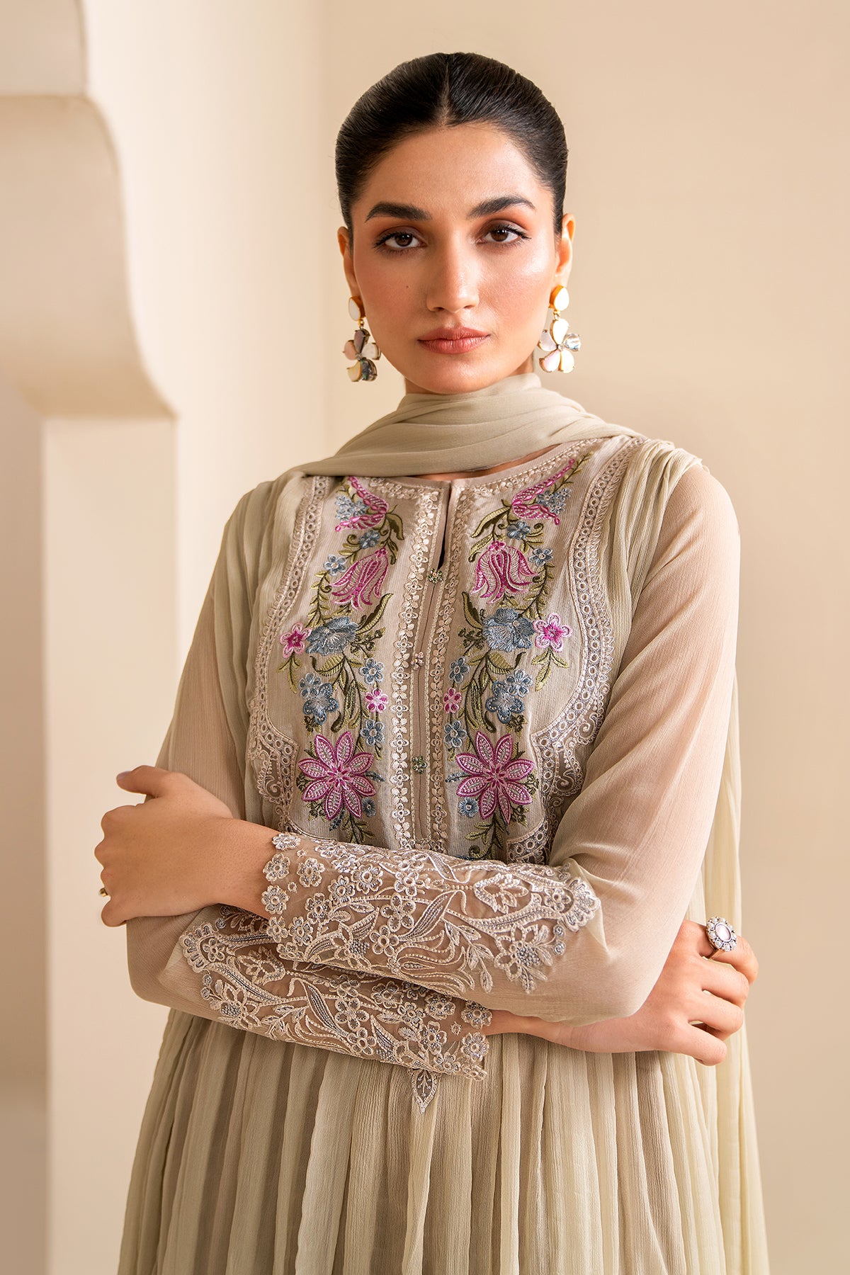 EMBROIDERED CHIFFON PR-924