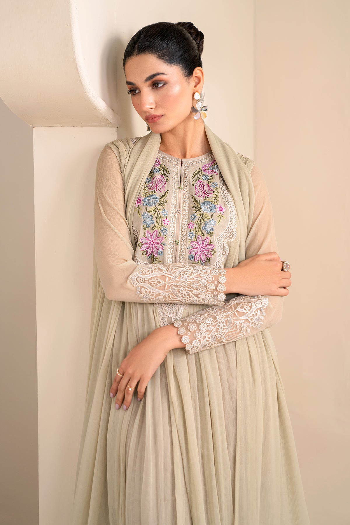 EMBROIDERED CHIFFON PR-924