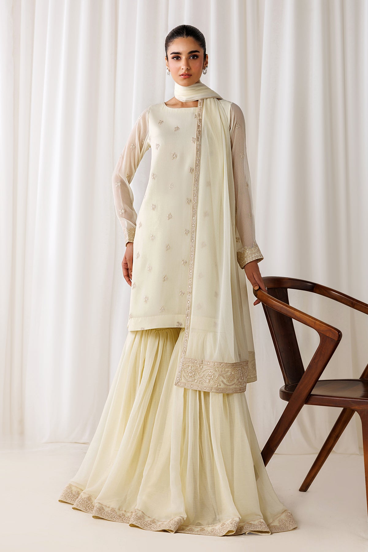 EMBROIDERED CHIFFON EN-1309