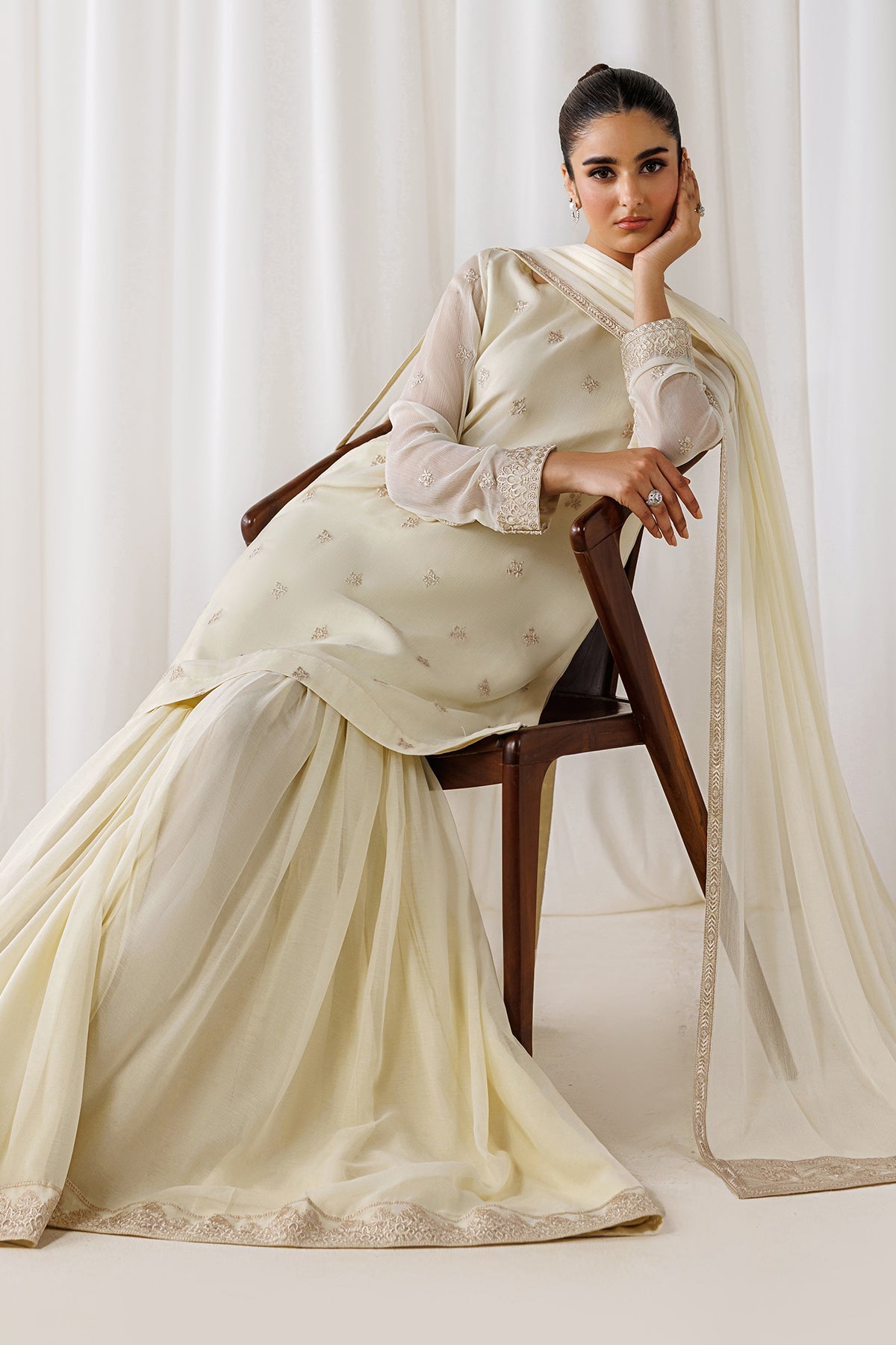 EMBROIDERED CHIFFON EN-1309