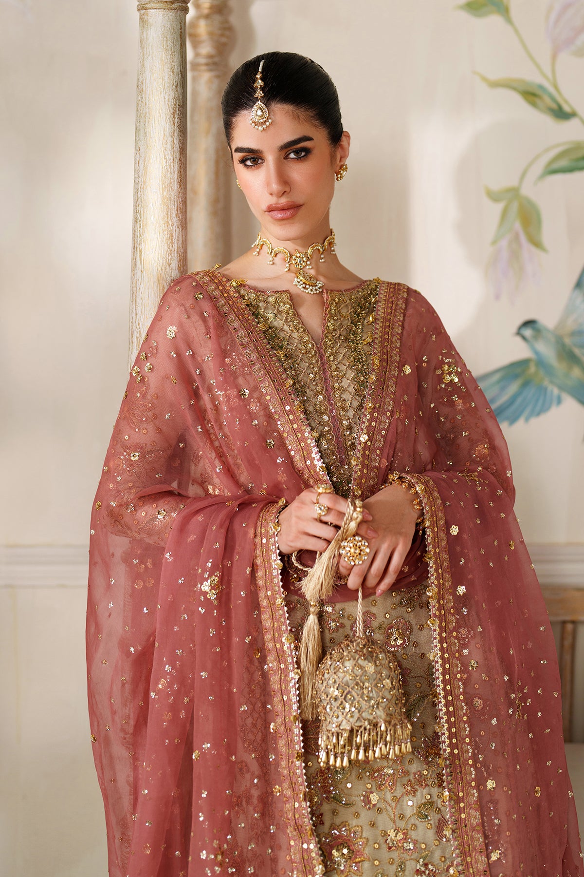 EMBROIDERED NET CH14-02 STITCHED