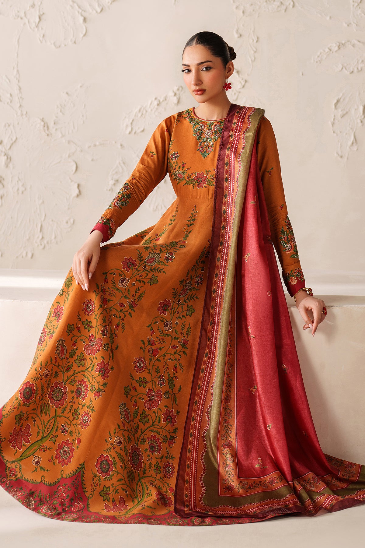 EMBROIDERED PRINTED VISCOSE PR-1186
