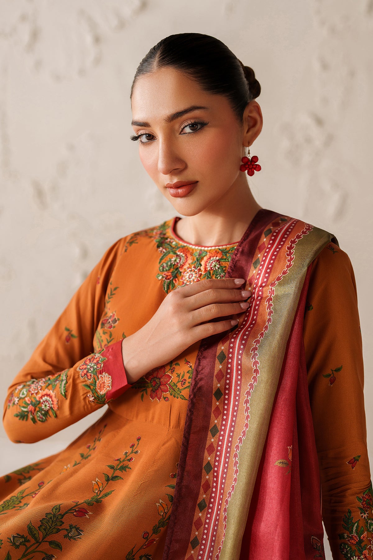 EMBROIDERED PRINTED VISCOSE PR-1186