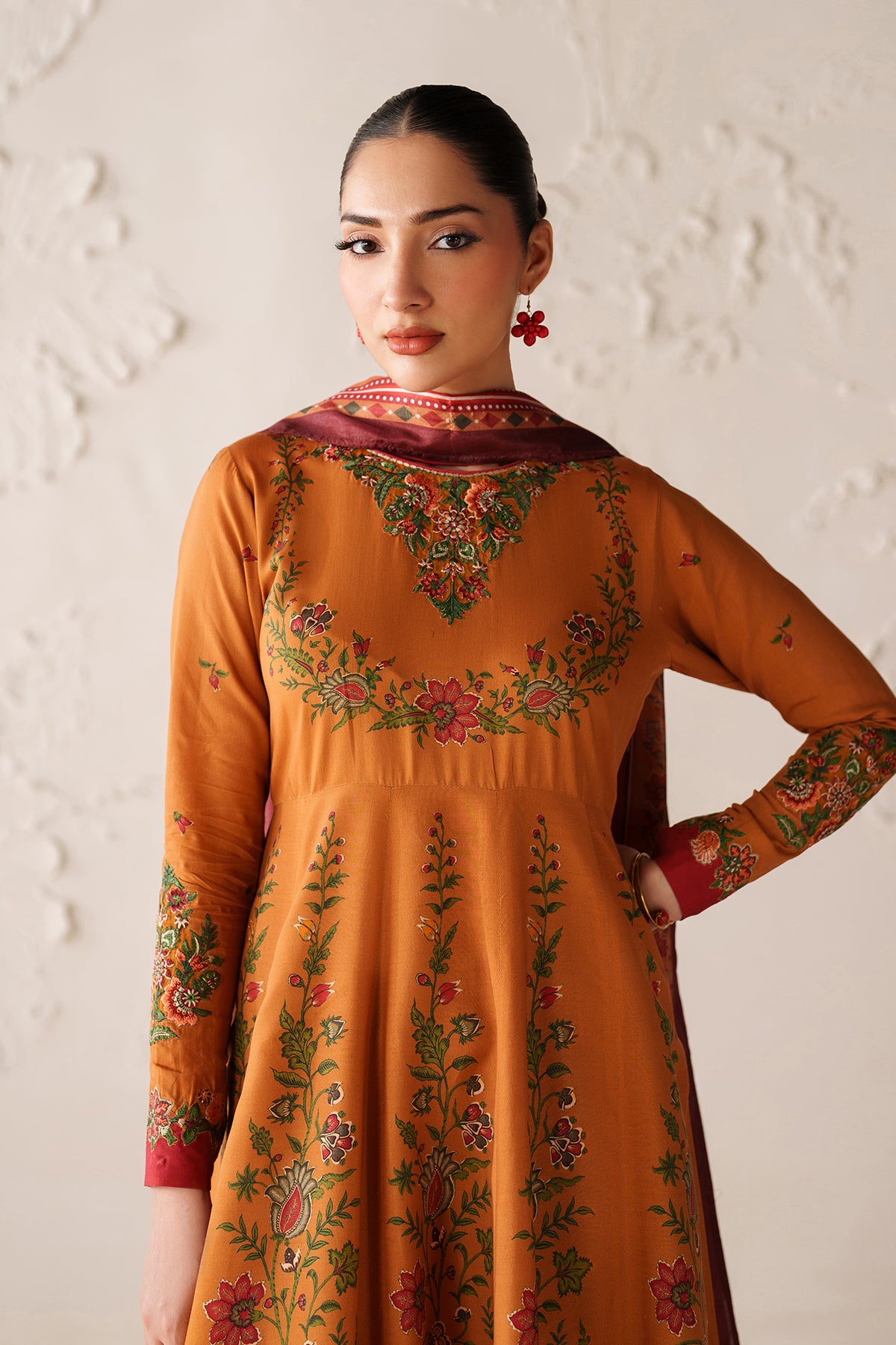 EMBROIDERED PRINTED VISCOSE PR-1186