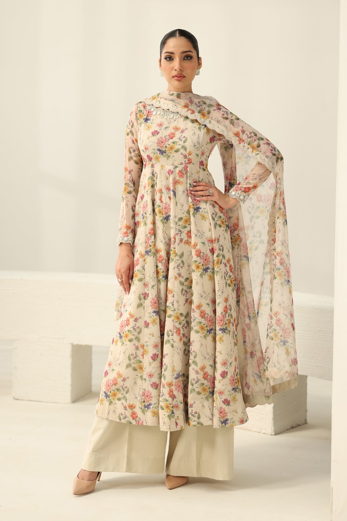 EMBROIDERED CHIFFON PR-1159