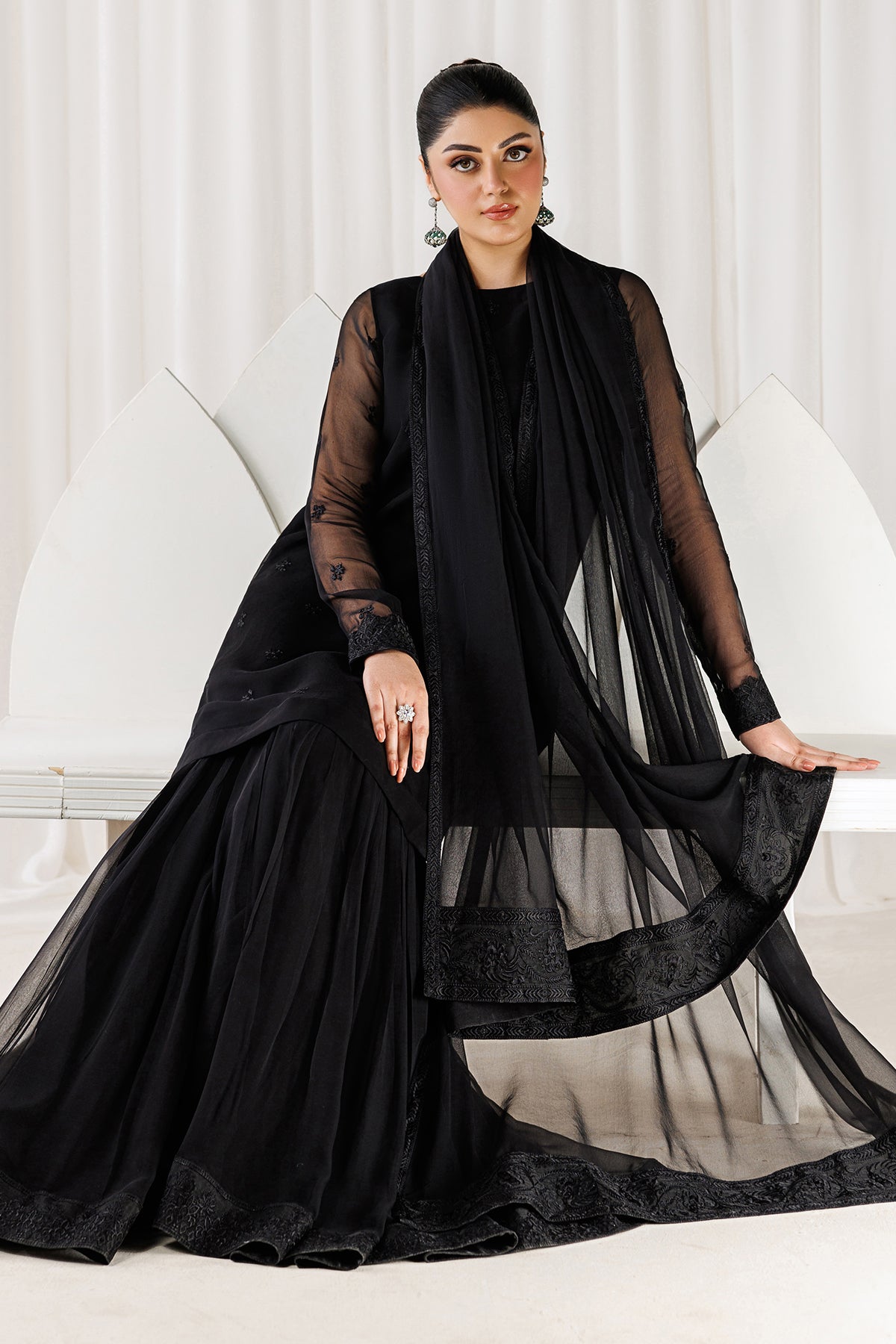 EMBROIDERED CHIFFON EN-1310