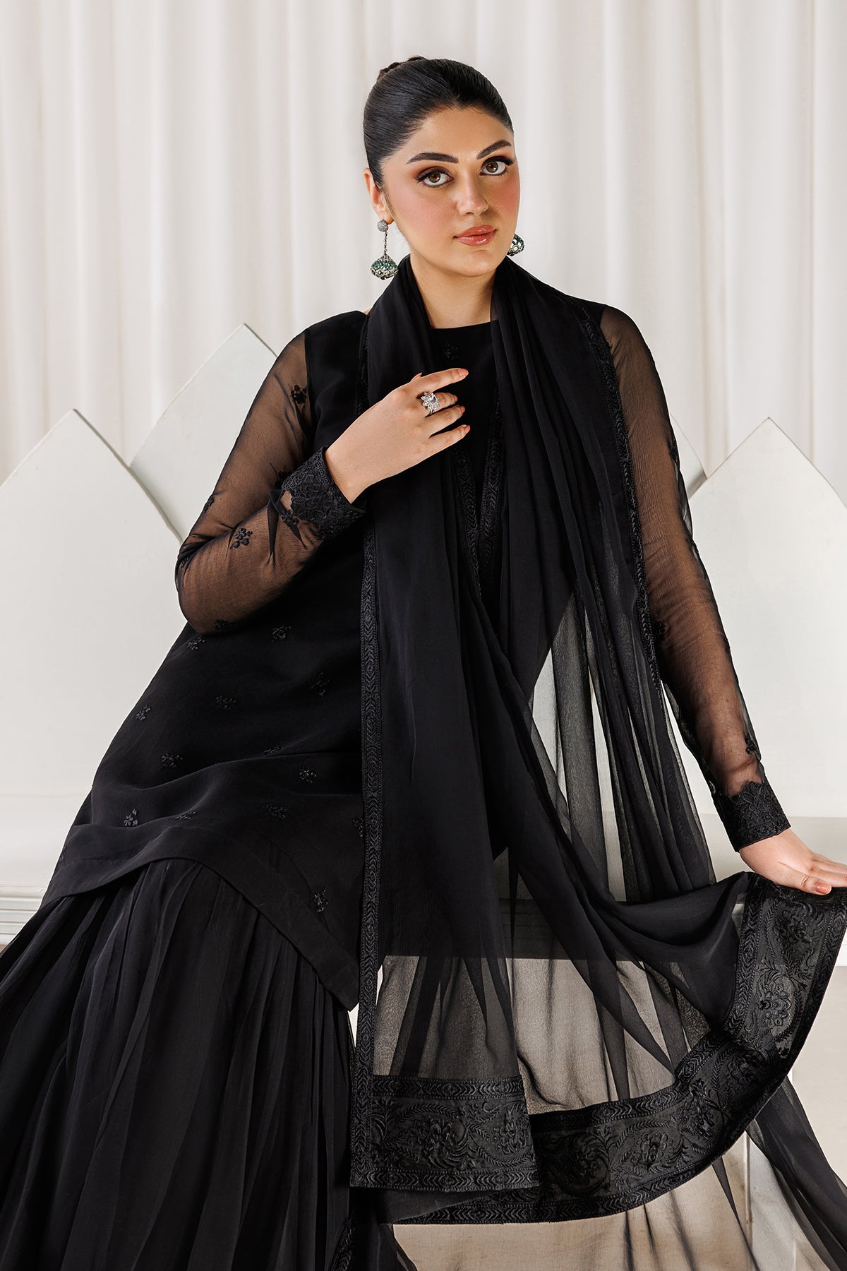 EMBROIDERED CHIFFON EN-1310