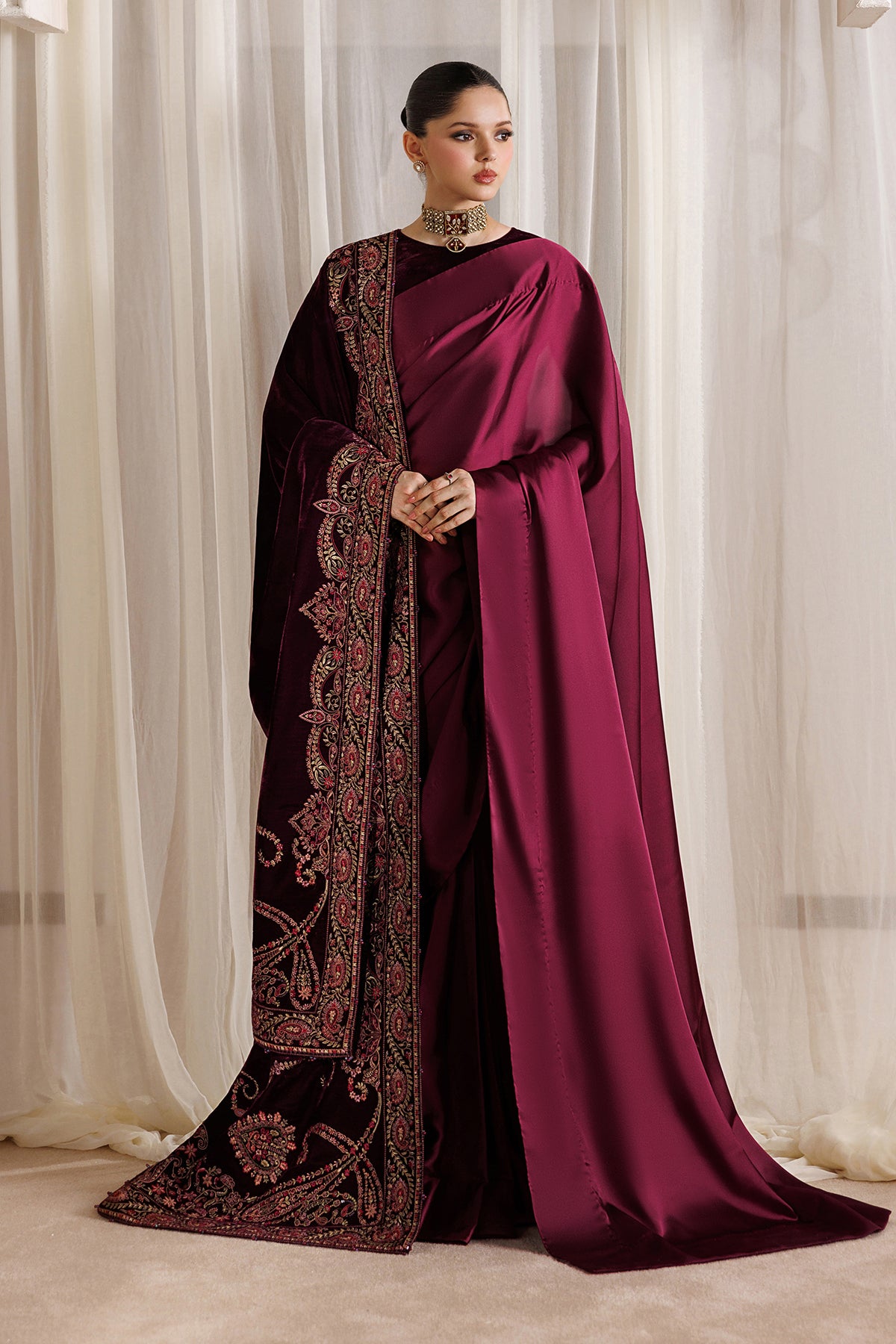 EMBROIDERED VELVET SHAWL VS-74