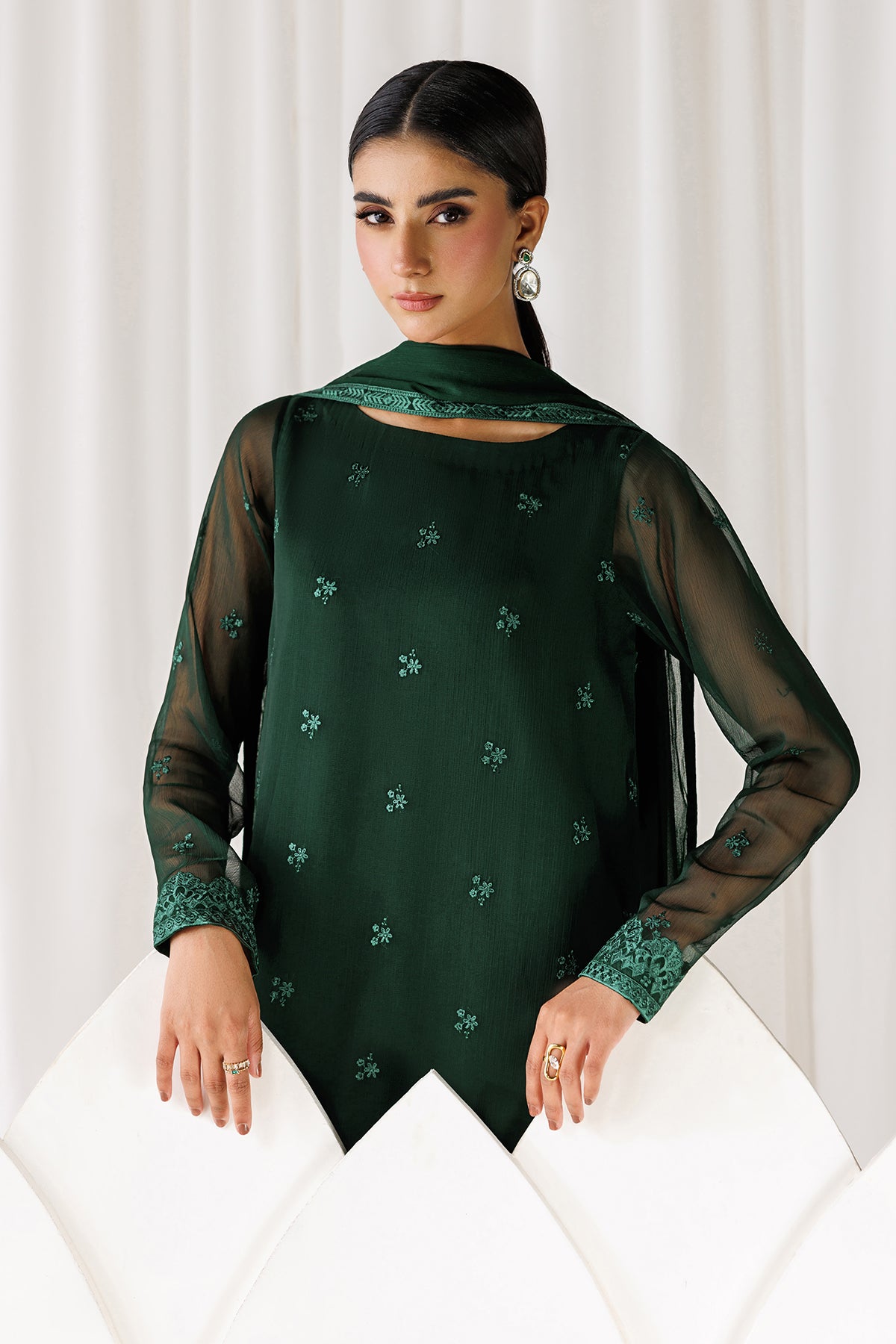 EMBROIDERED CHIFFON EN-1311