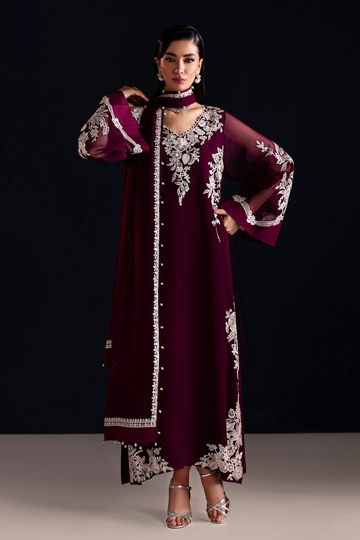 EMBROIDERED CHIFFON PR-1322