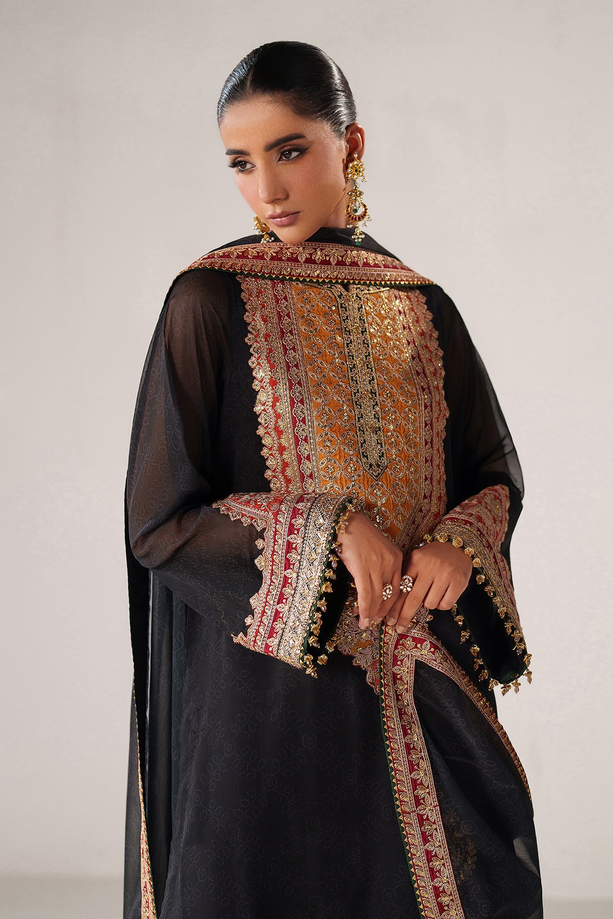 EMBROIDERED CHIFFON PR-1246