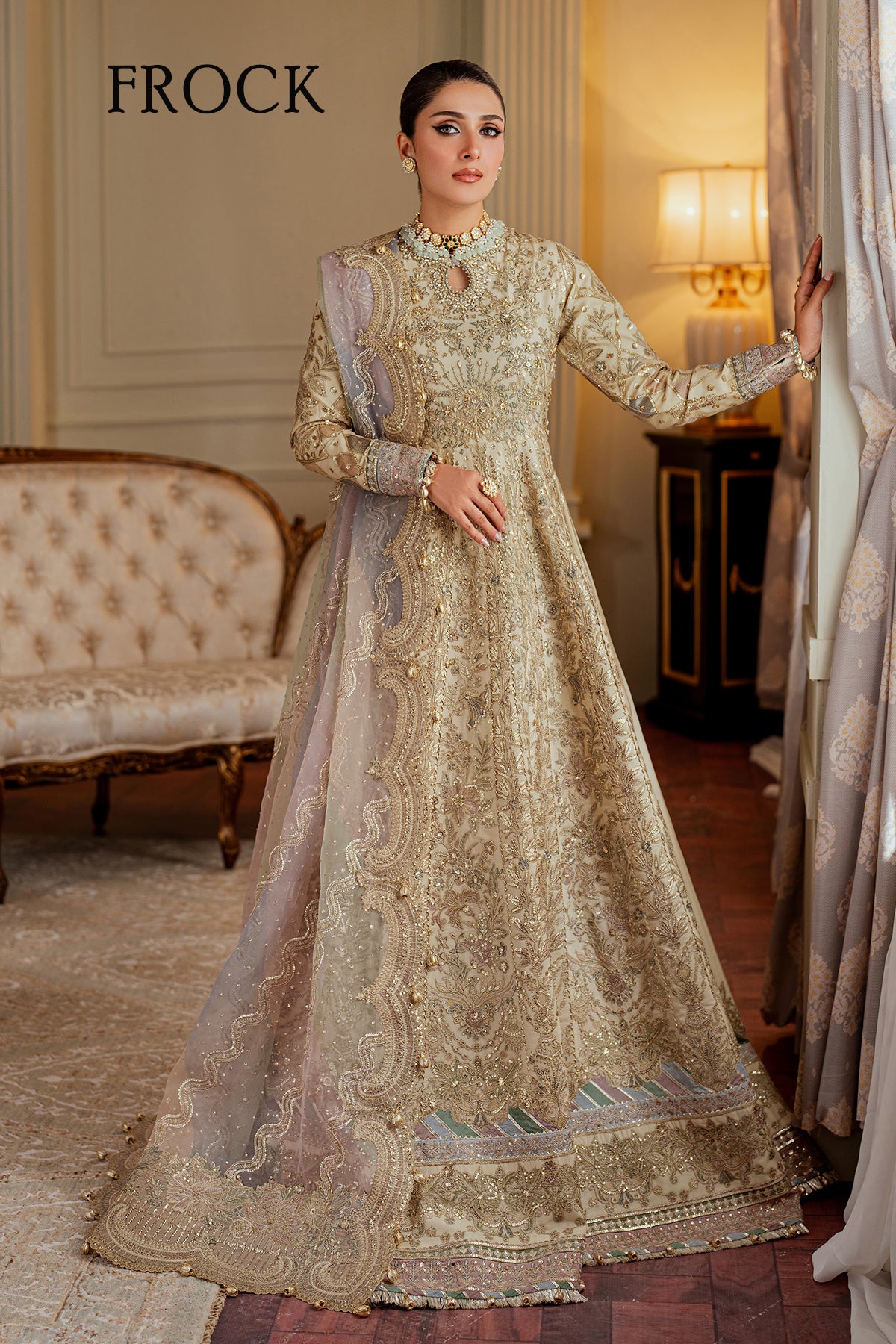 EMBROIDERED NET CH13-06 UNSTITCHED