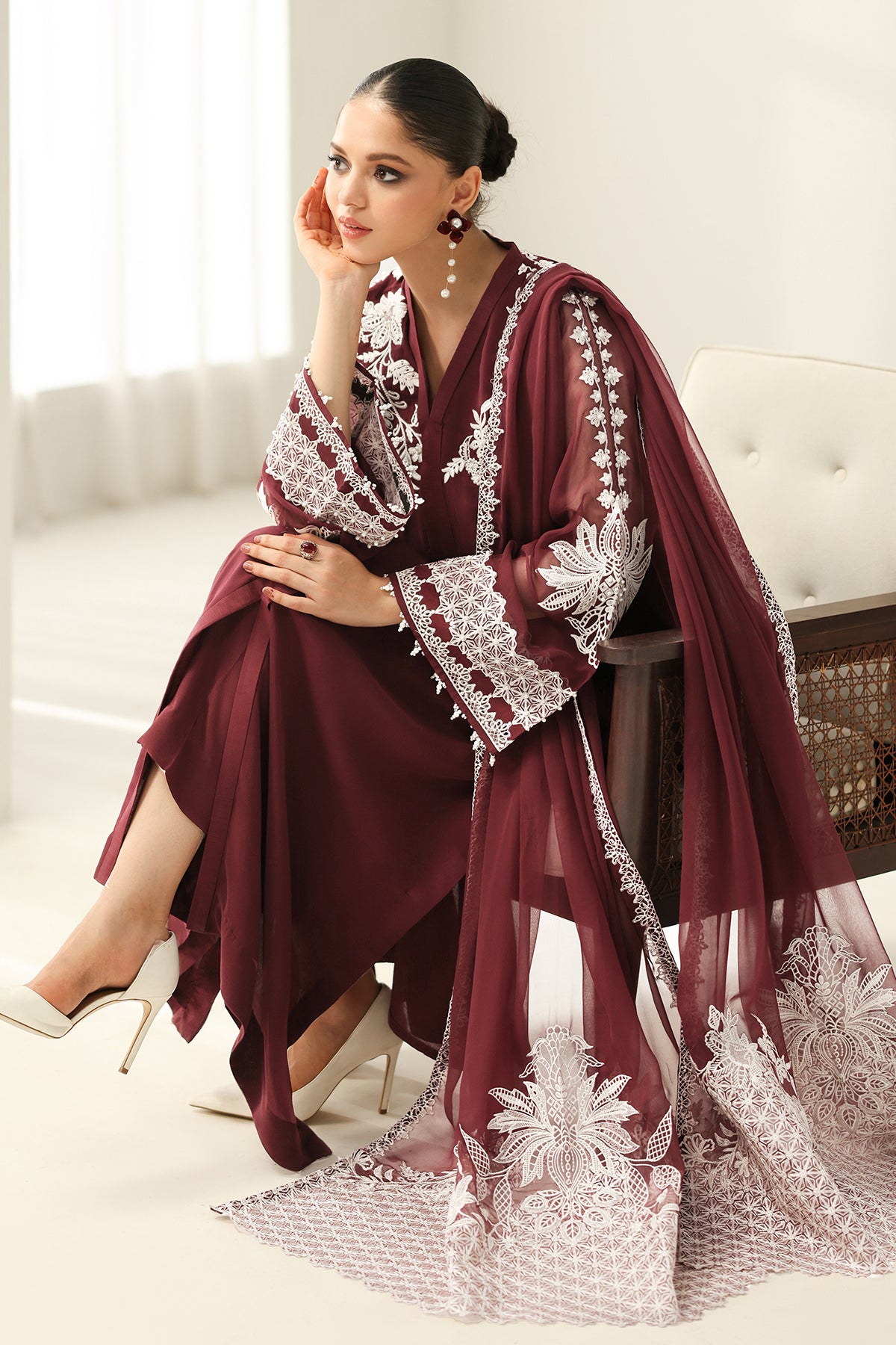 EMBROIDERED CHIFFON PR-1160