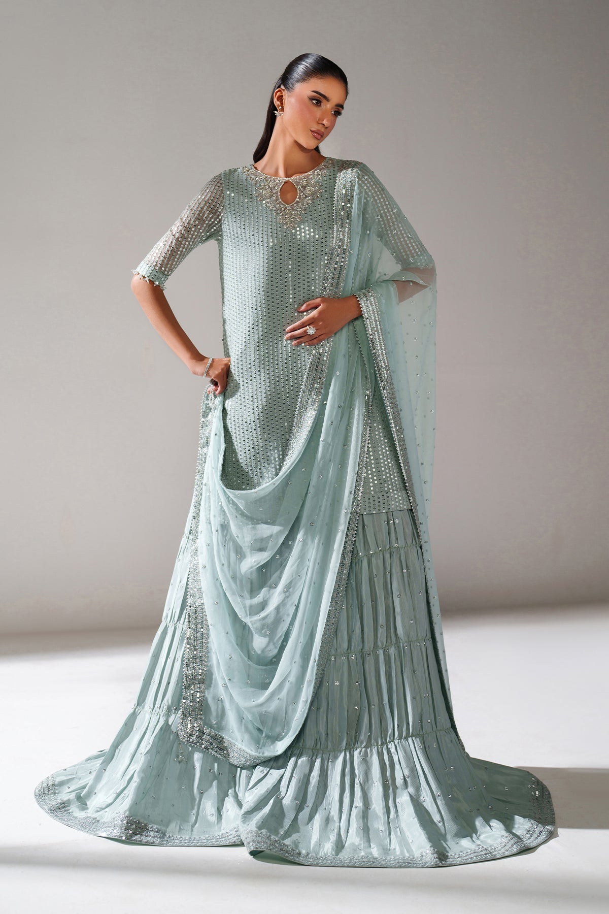 EMBROIDERED CHIFFON UF-4389