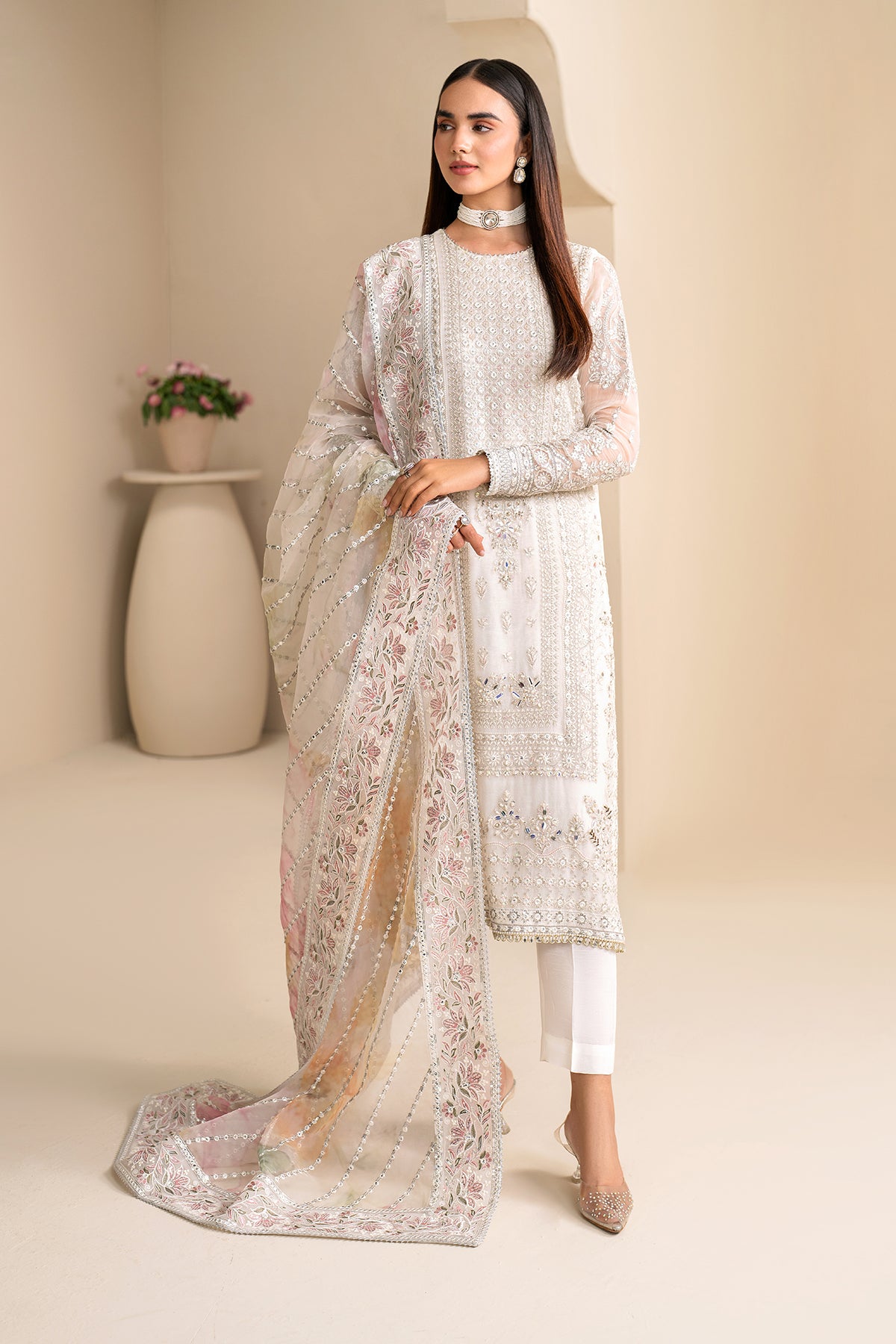 EMBROIDERED CHIFFON UF-623