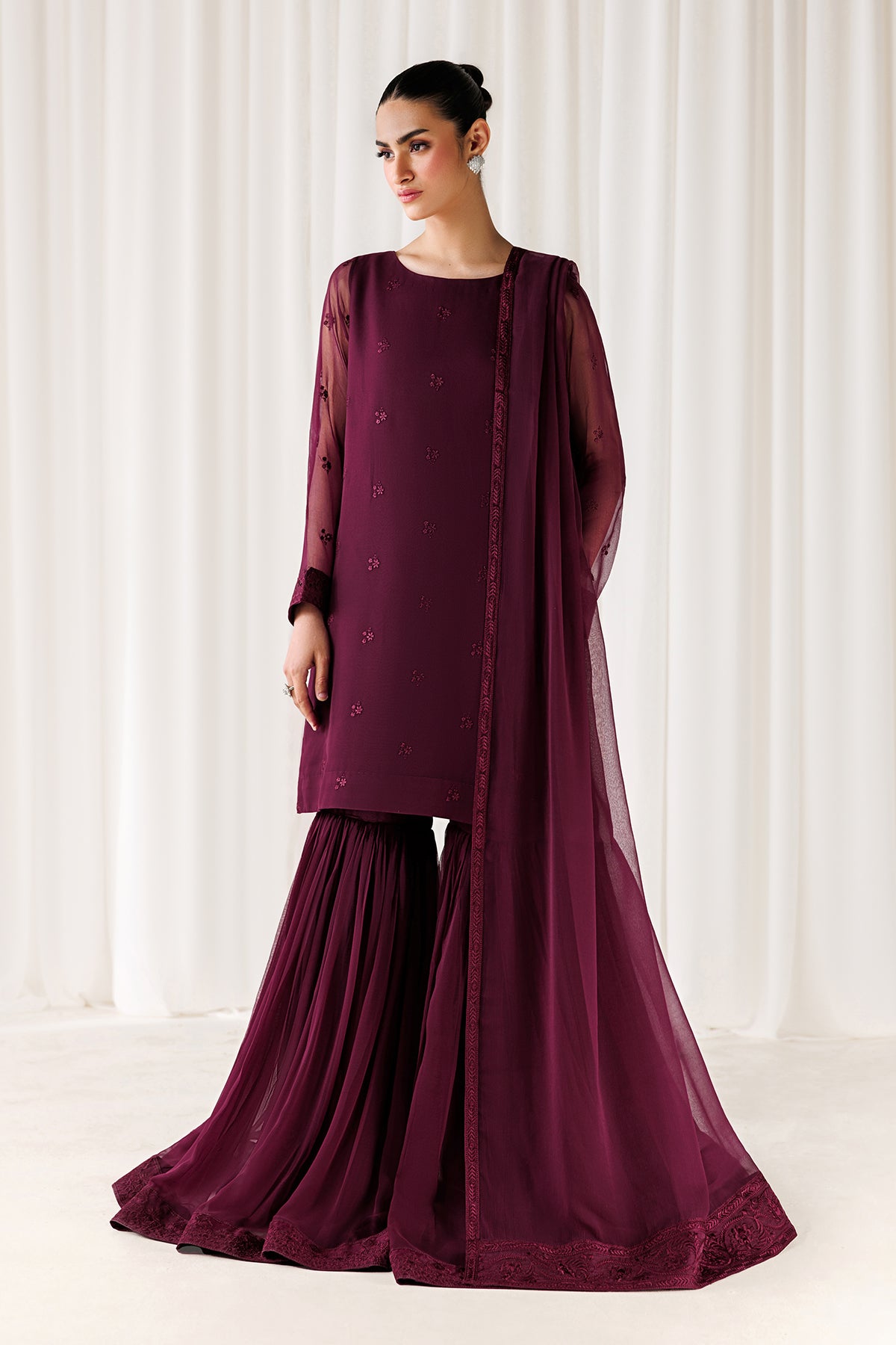 EMBROIDERED CHIFFON EN-1312