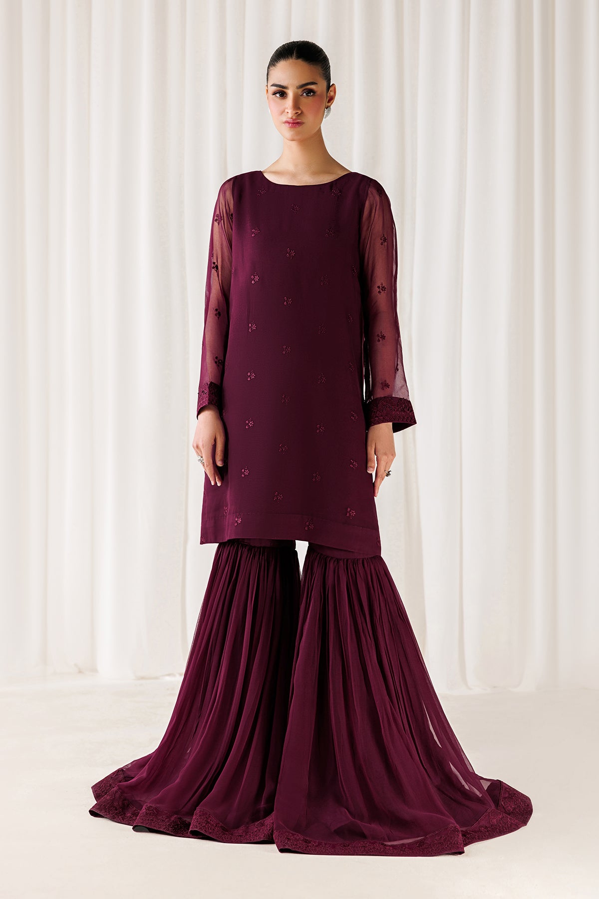 EMBROIDERED CHIFFON EN-1312