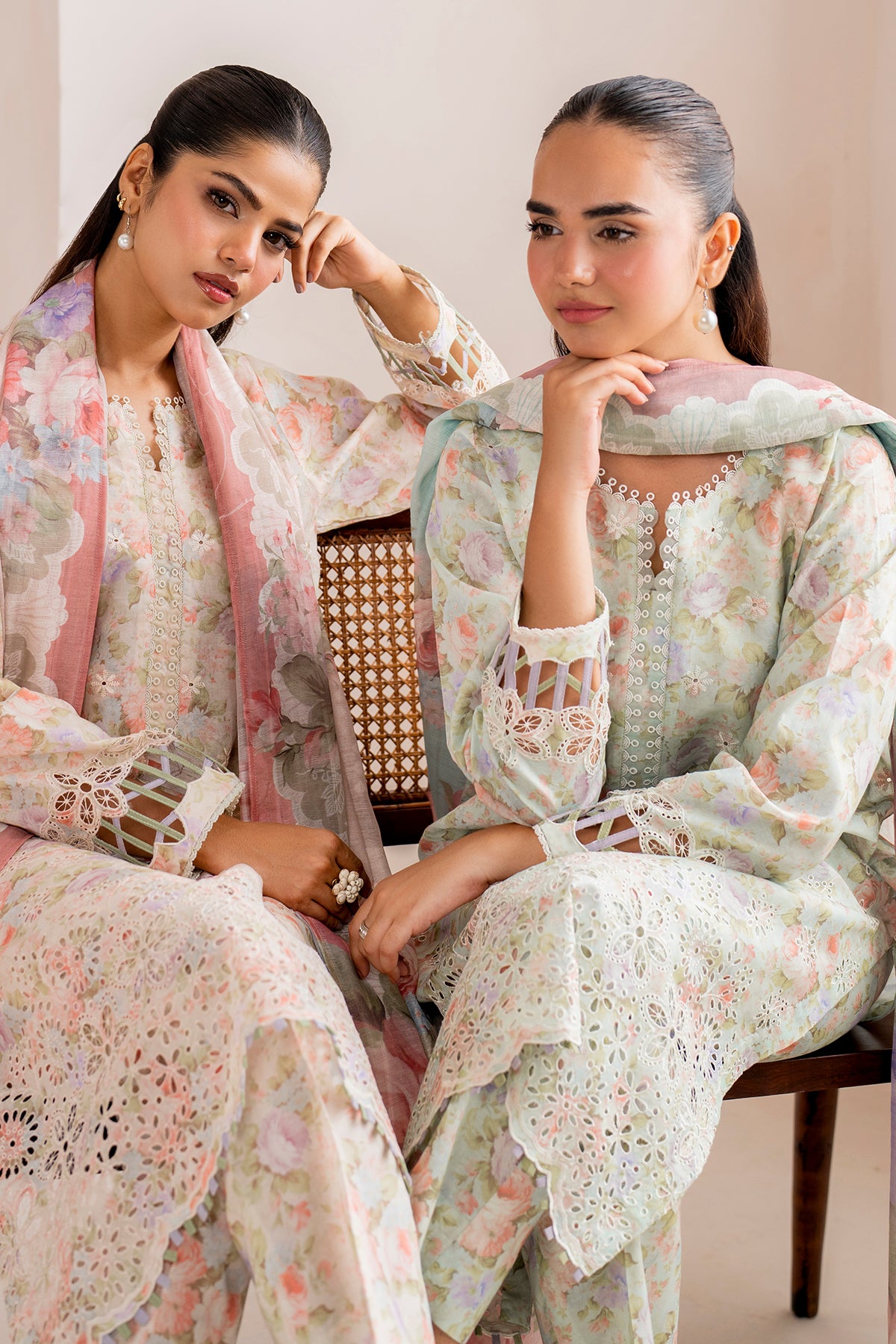 EMBROIDERED PRINTED LAWN UF-717