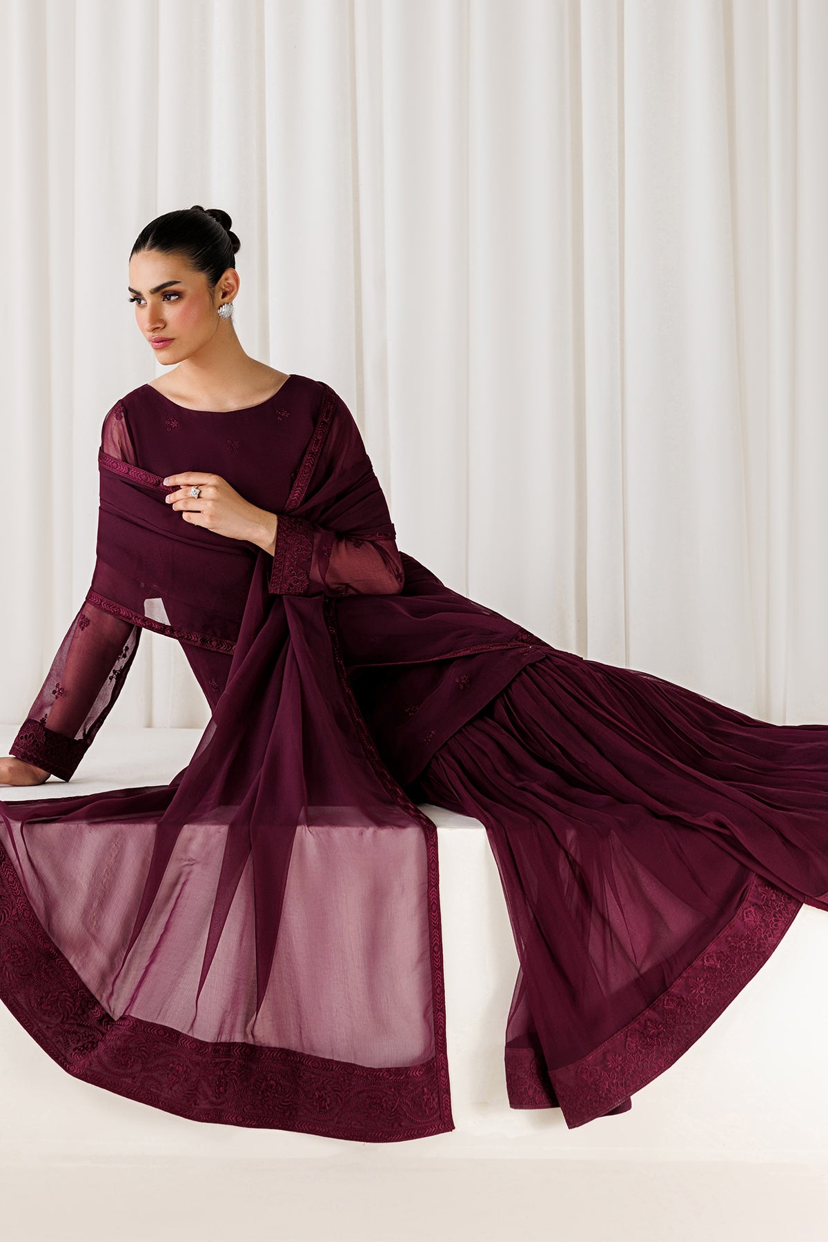EMBROIDERED CHIFFON EN-1312
