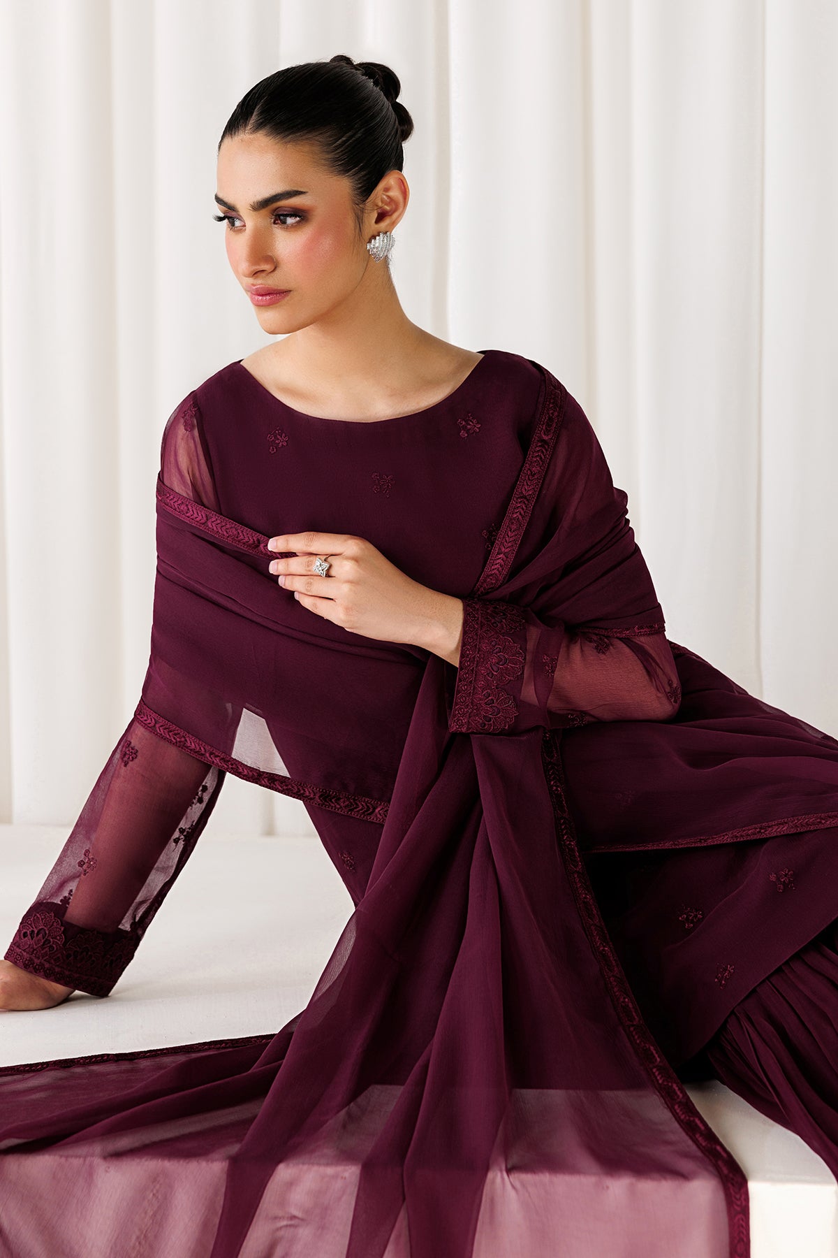 EMBROIDERED CHIFFON EN-1312