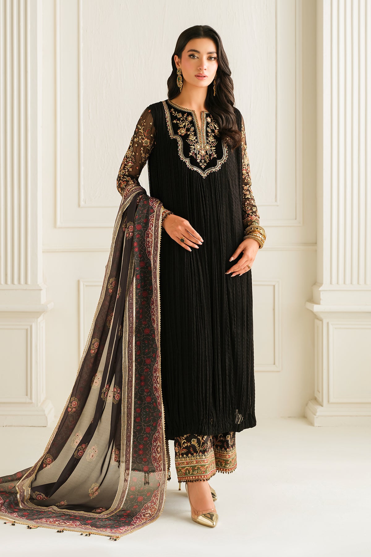 EMBROIDERED CHIFFON PR-1014