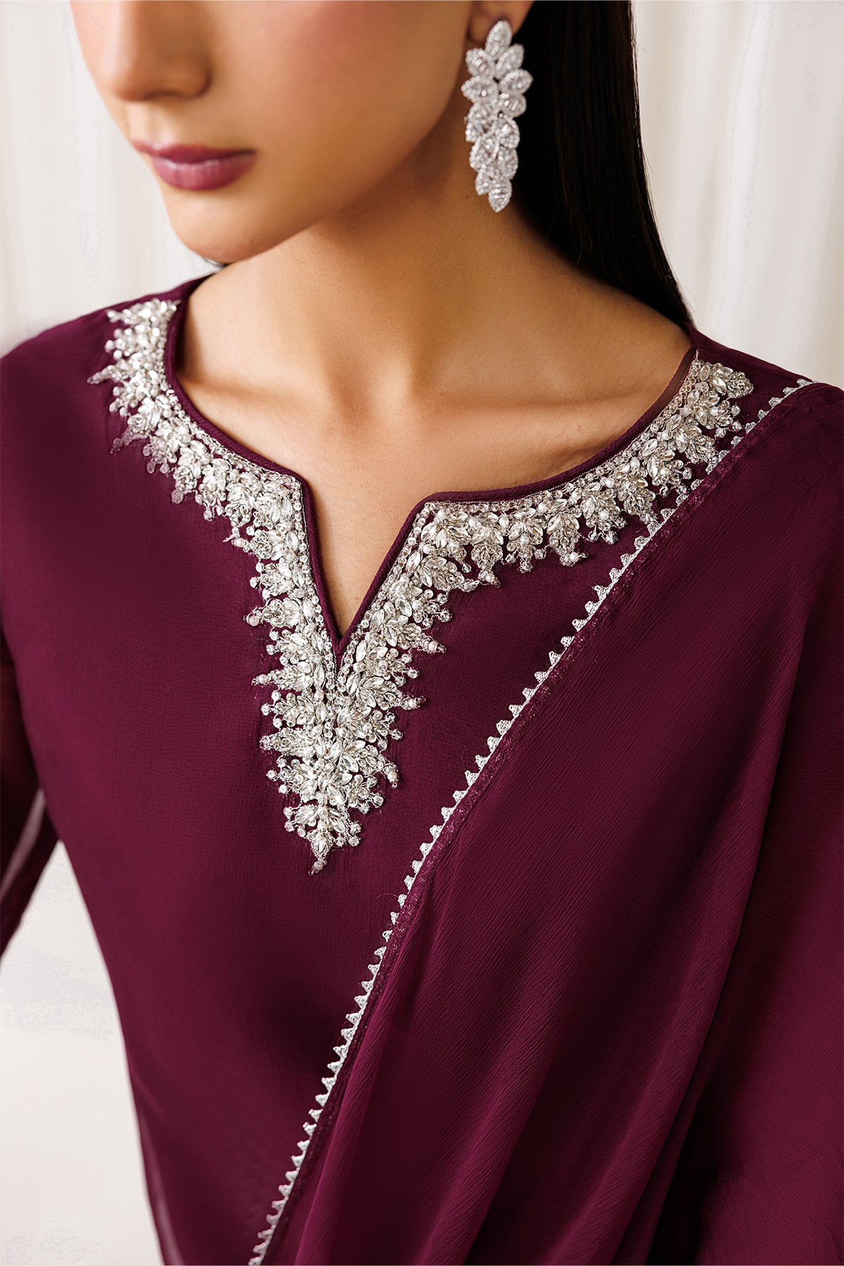 EMBROIDERED CHIFFON EN-1292