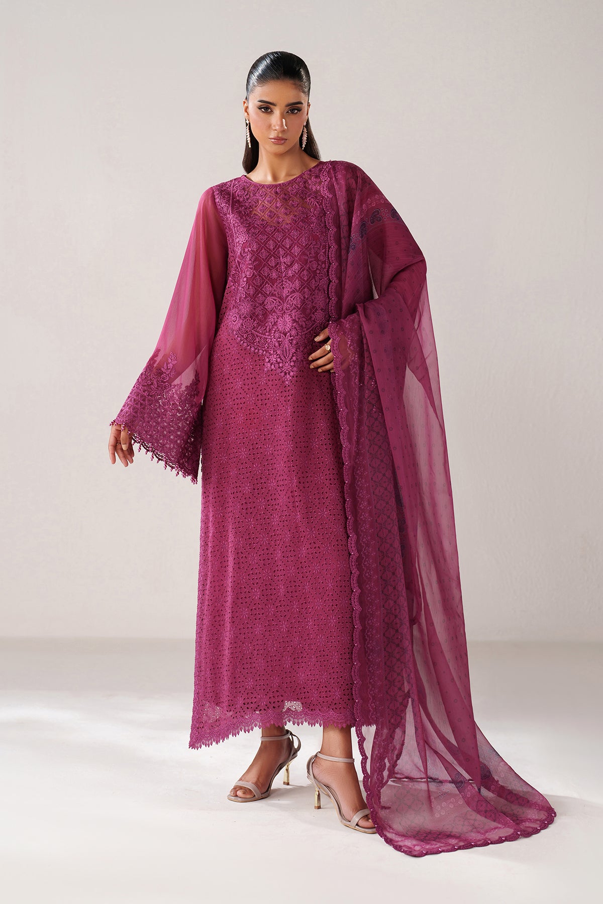 EMBROIDERED CHIFFON PR-1242