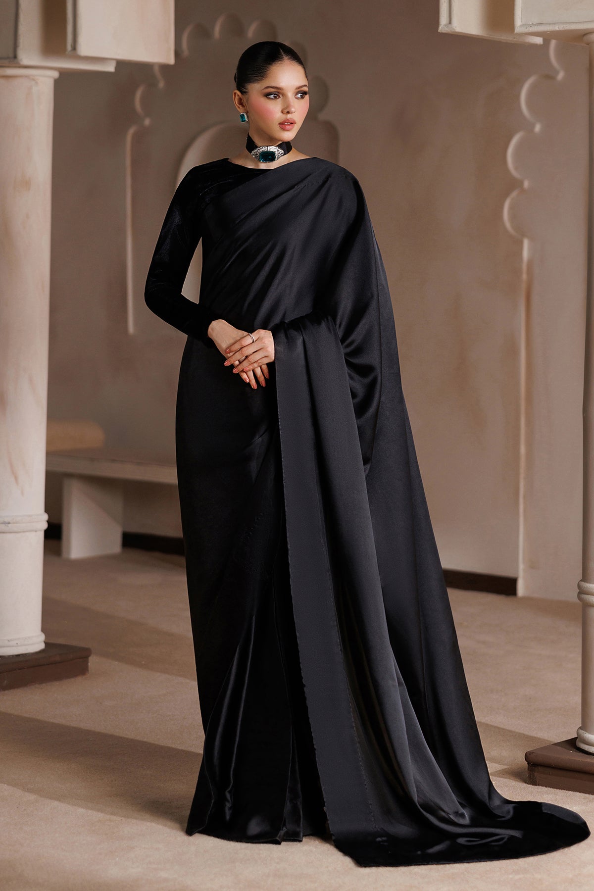 PLAIN SHAMOOZ SILK SAREE EN-1393