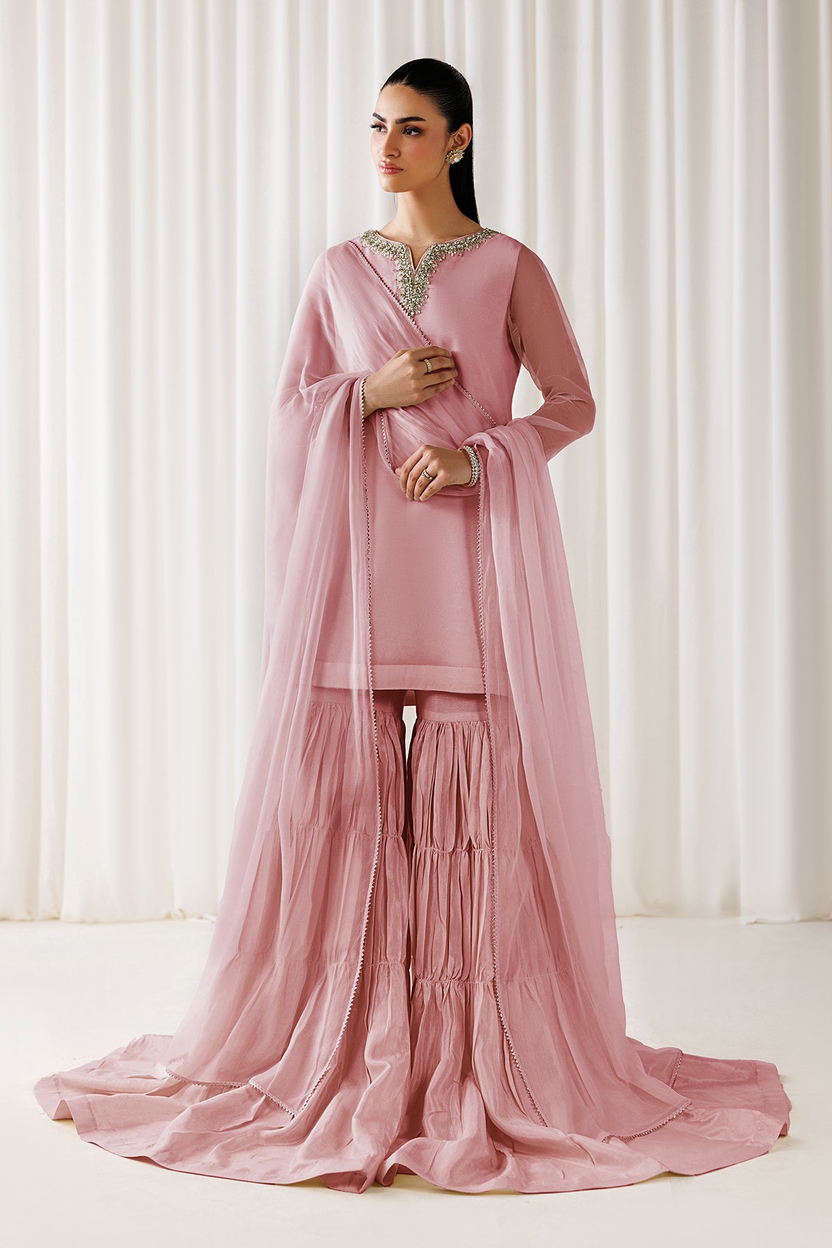 EMBROIDERED CHIFFON EN-1295