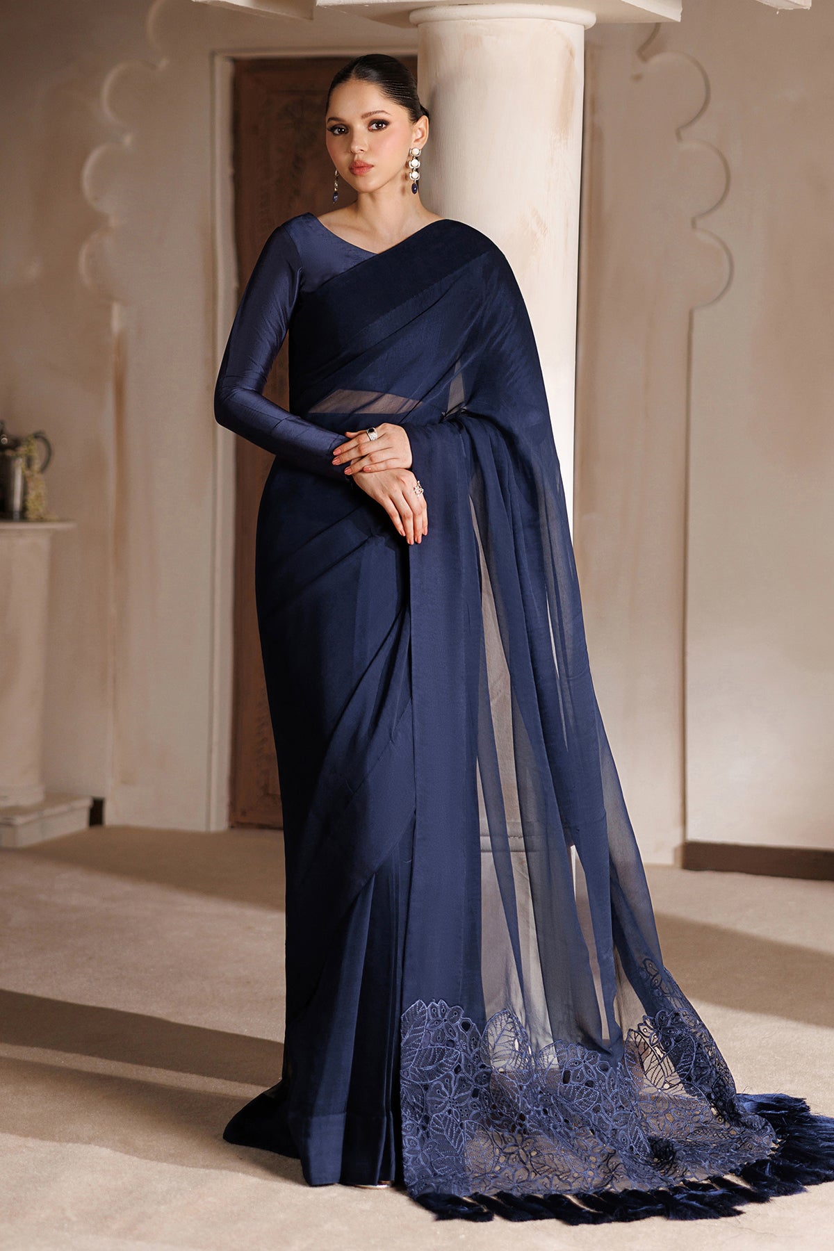 EMBROIDERED CHIFFON SAREE EN-1394