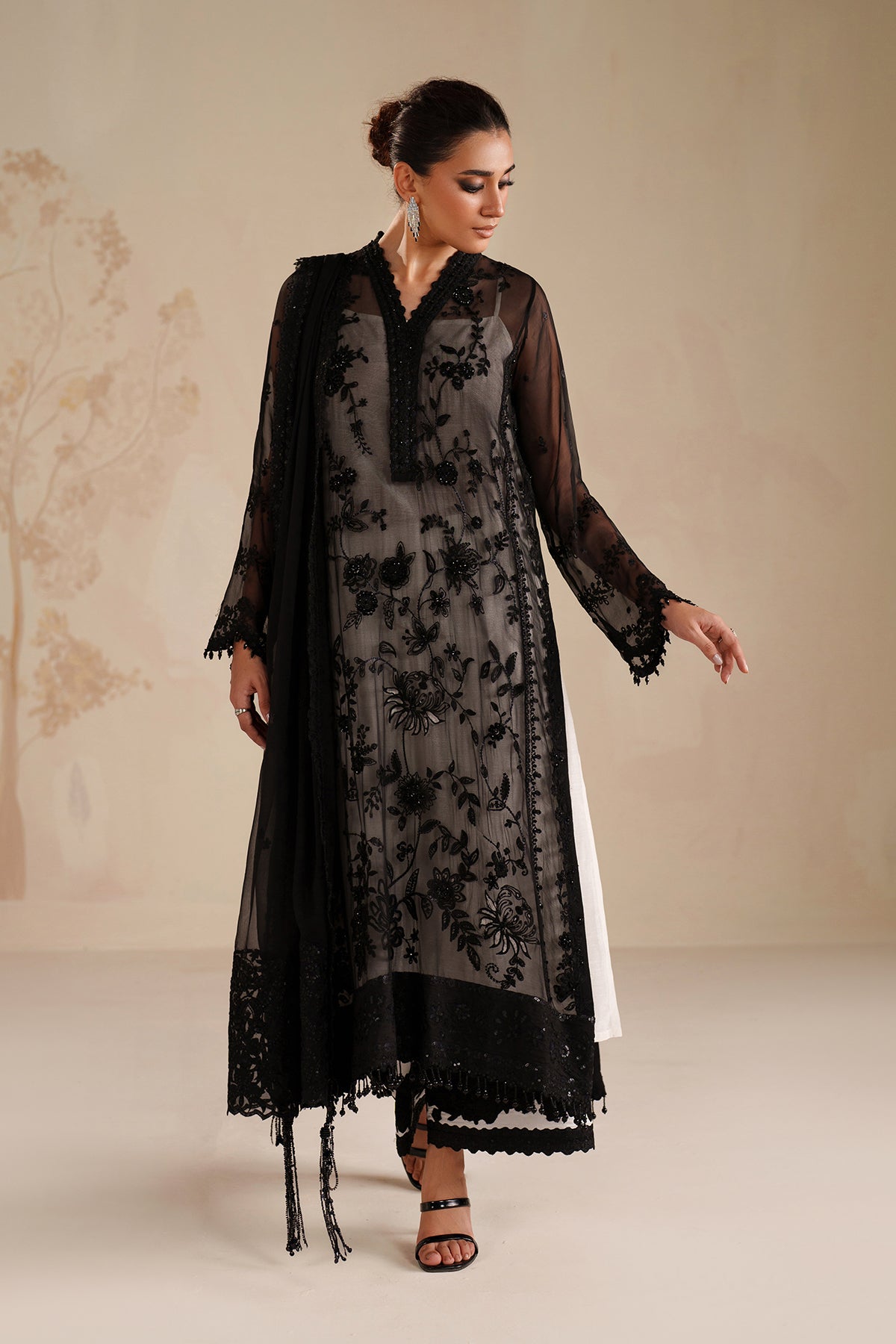 EMBROIDERED CHIFFON UF-4365