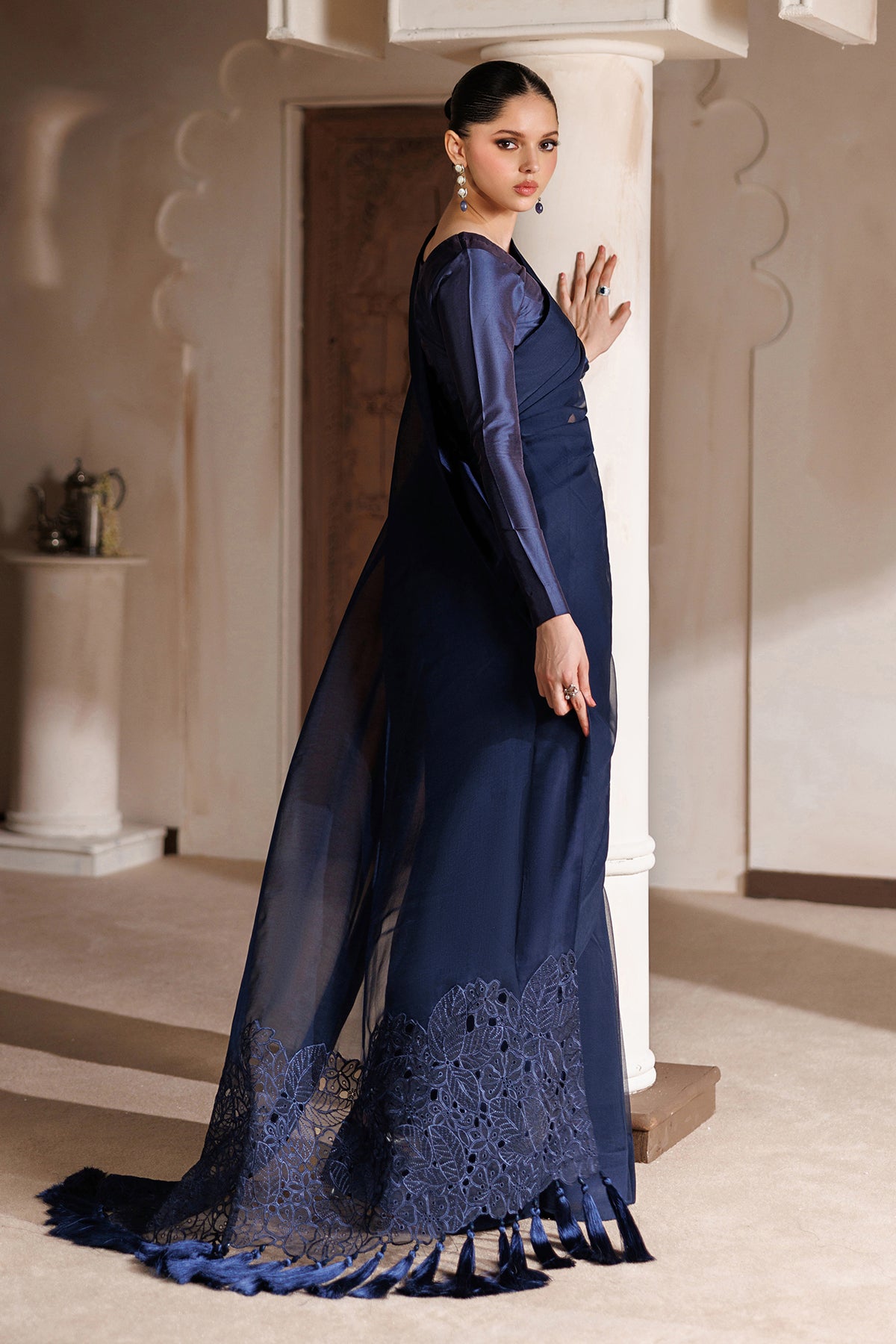 EMBROIDERED CHIFFON SAREE EN-1394
