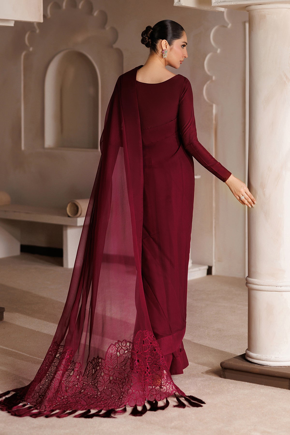 EMBROIDERED CHIFFON SAREE EN-1395