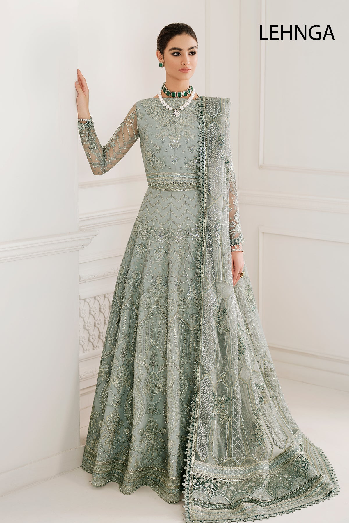 EMBROIDERED NET CH10-05 STITCHED