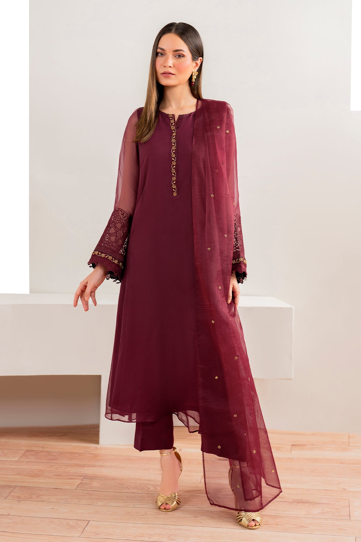 EMBROIDERED CHIFFON PR-981