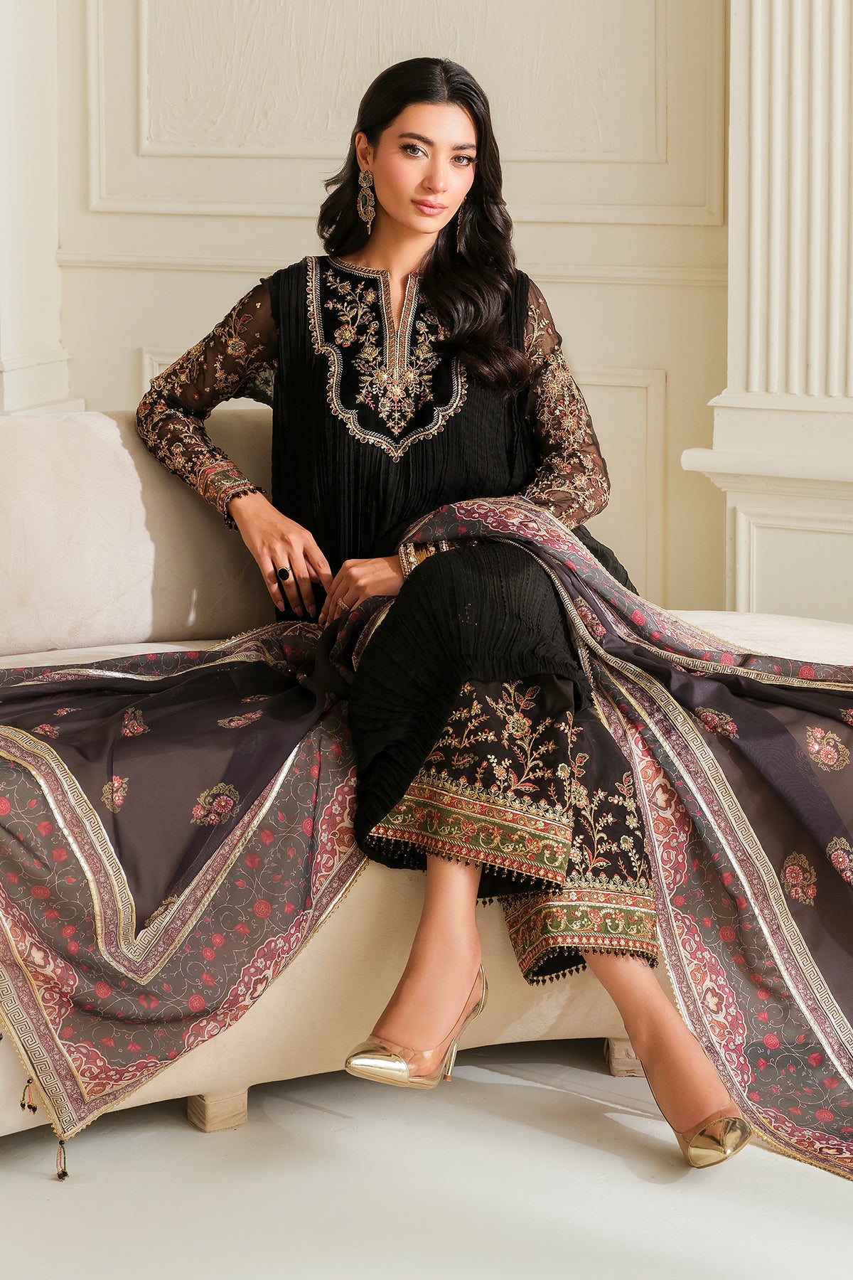 EMBROIDERED CHIFFON PR-1014