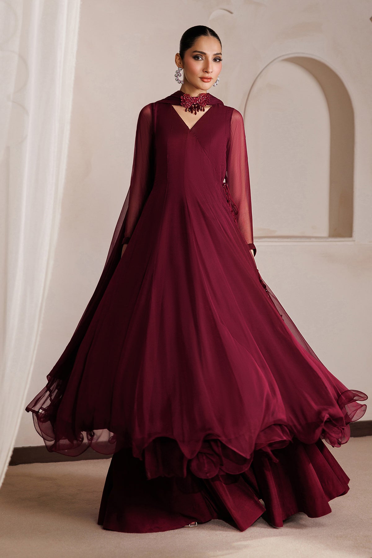 EMBROIDERED CHIFFON PR-1400