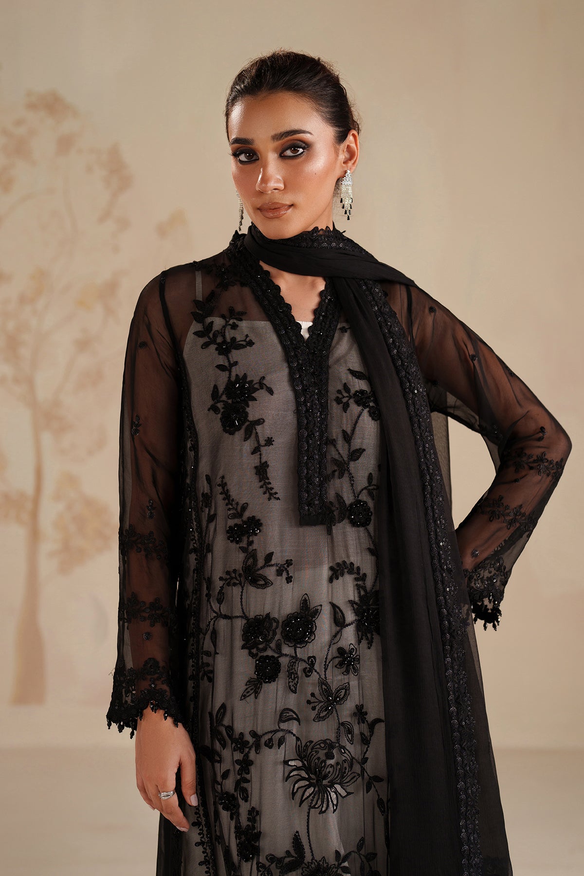 EMBROIDERED CHIFFON UF-4365