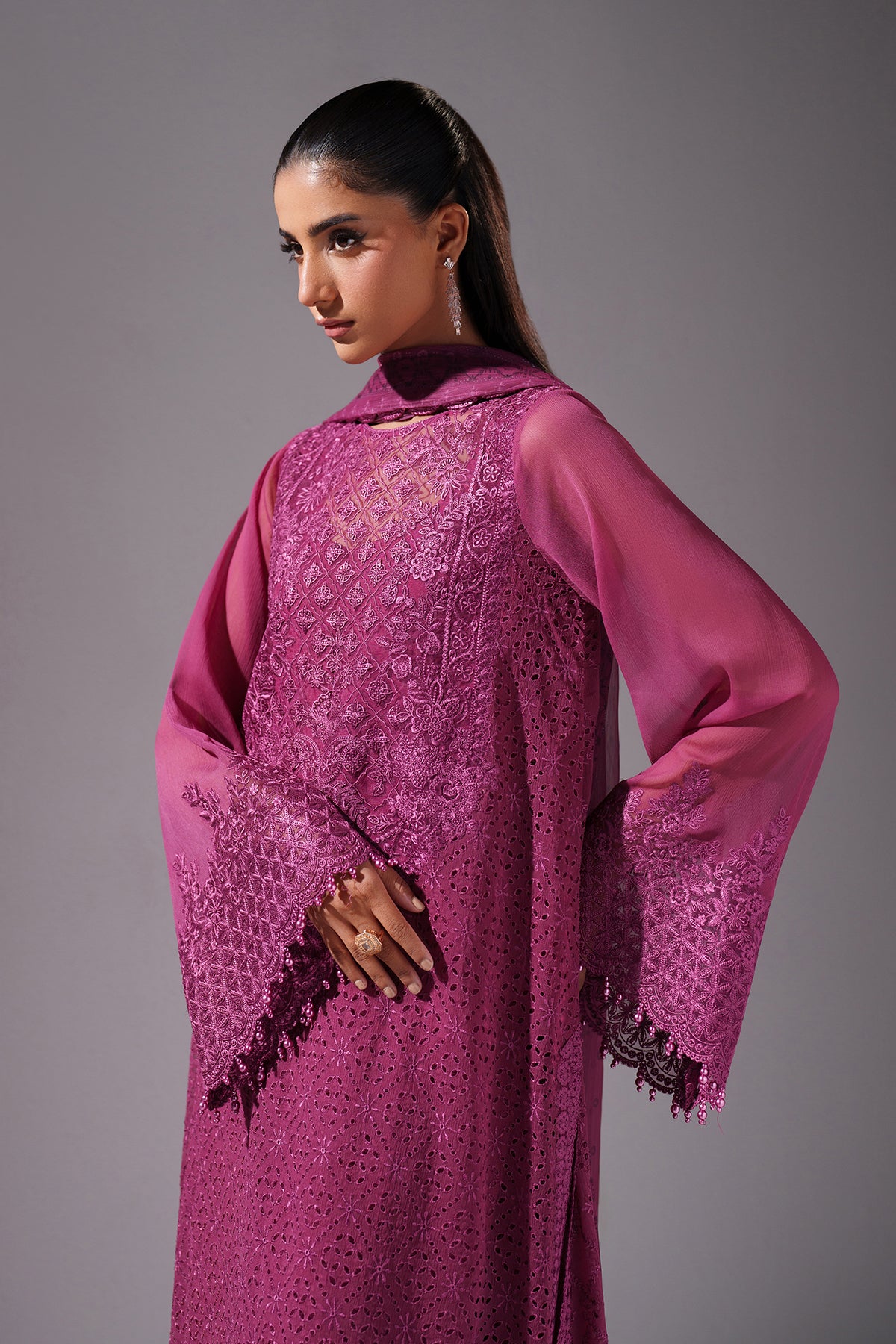 EMBROIDERED CHIFFON PR-1242